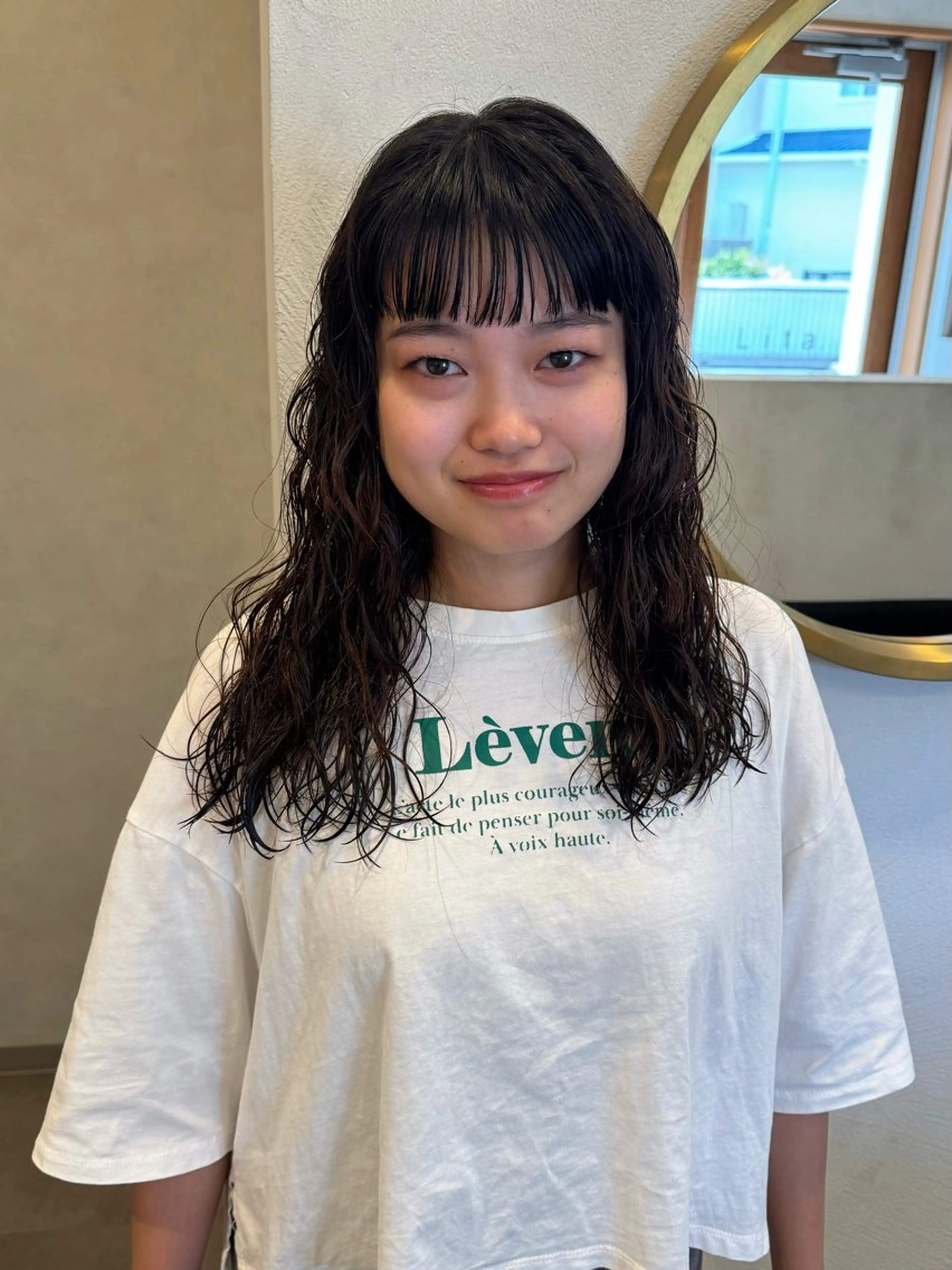 セミロング パーマ セミロングパーマ カット パーマ トリートメント Lita. hairdesign所属・kako ／透明感カラー🤍のヘアスタイル