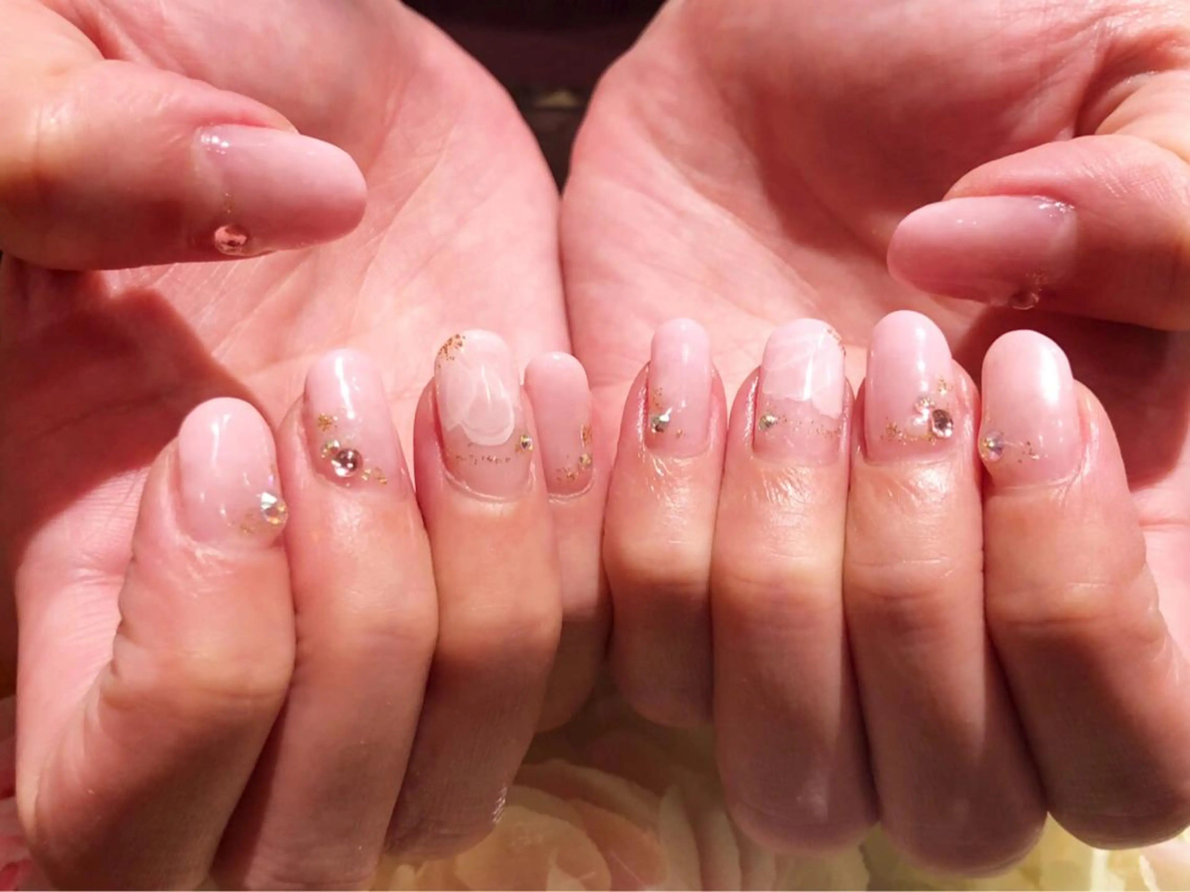 ネイル フラワーネイル グラデーション ピンク jamspark ✨のネイルデザイン