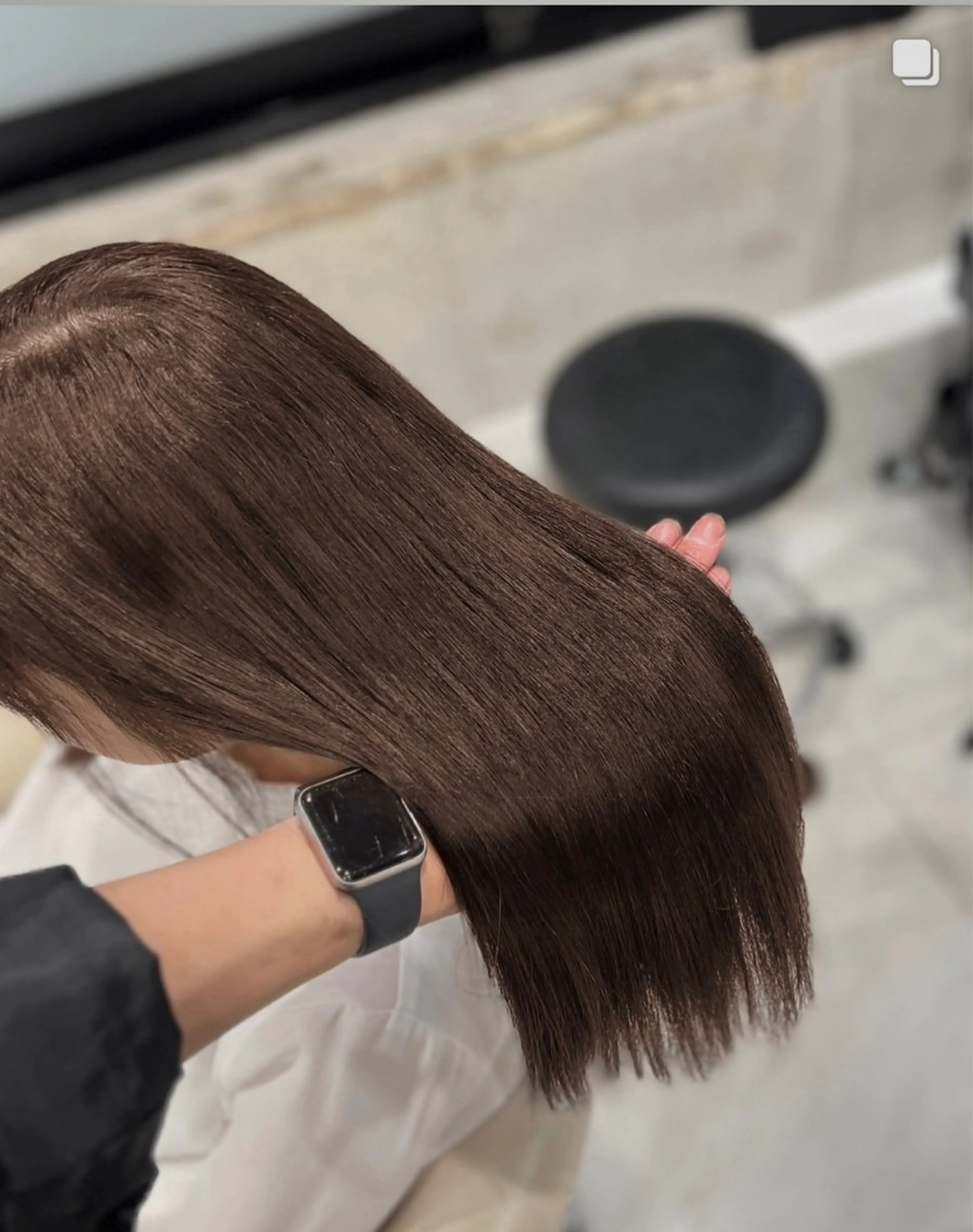 セミロング 縮毛矯正/グレージュ /表参道/小森波琉のヘアスタイル