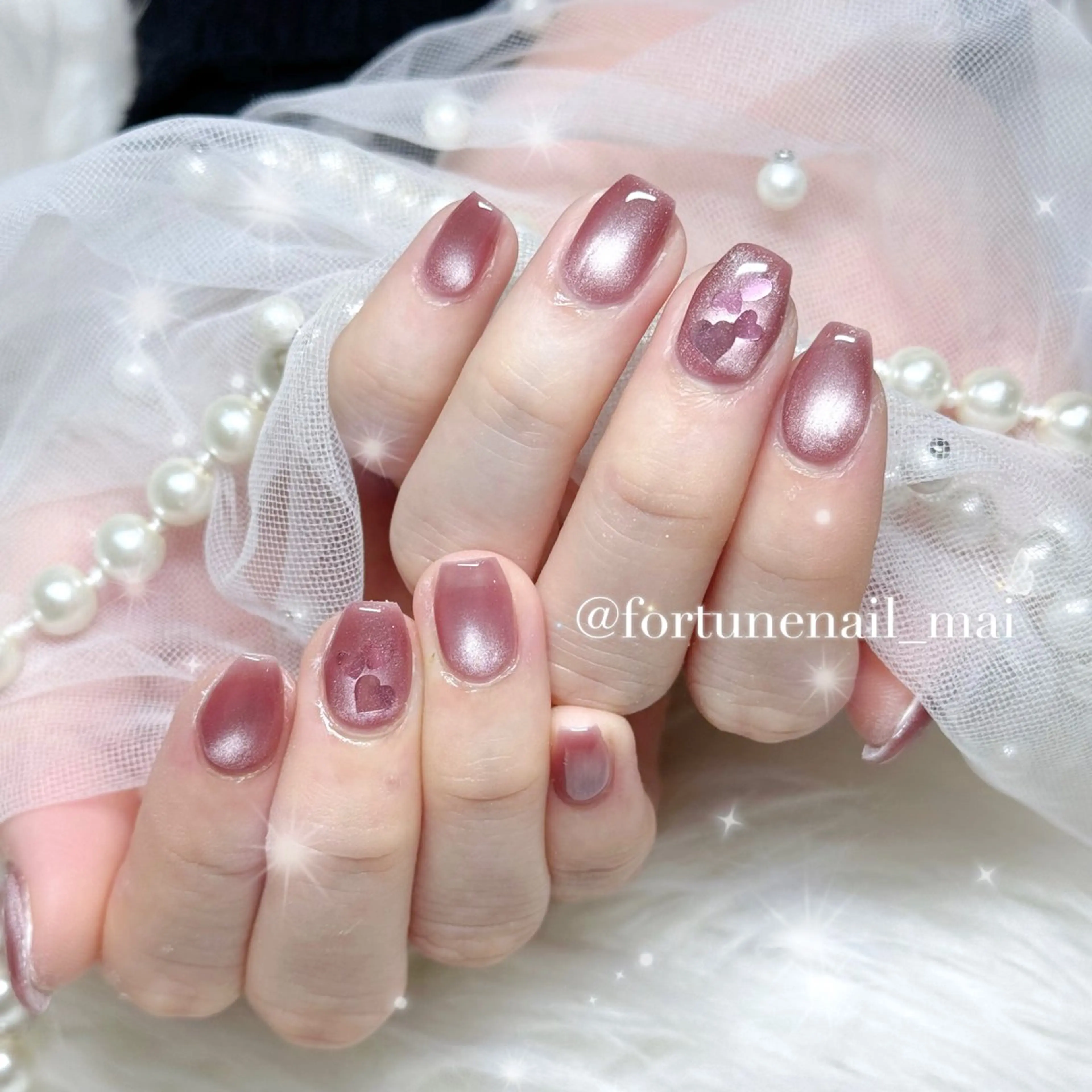 ネイル マグネットネイル ハンドネイル 🎀Mai 🎀1/21✩.*˚のネイルデザイン