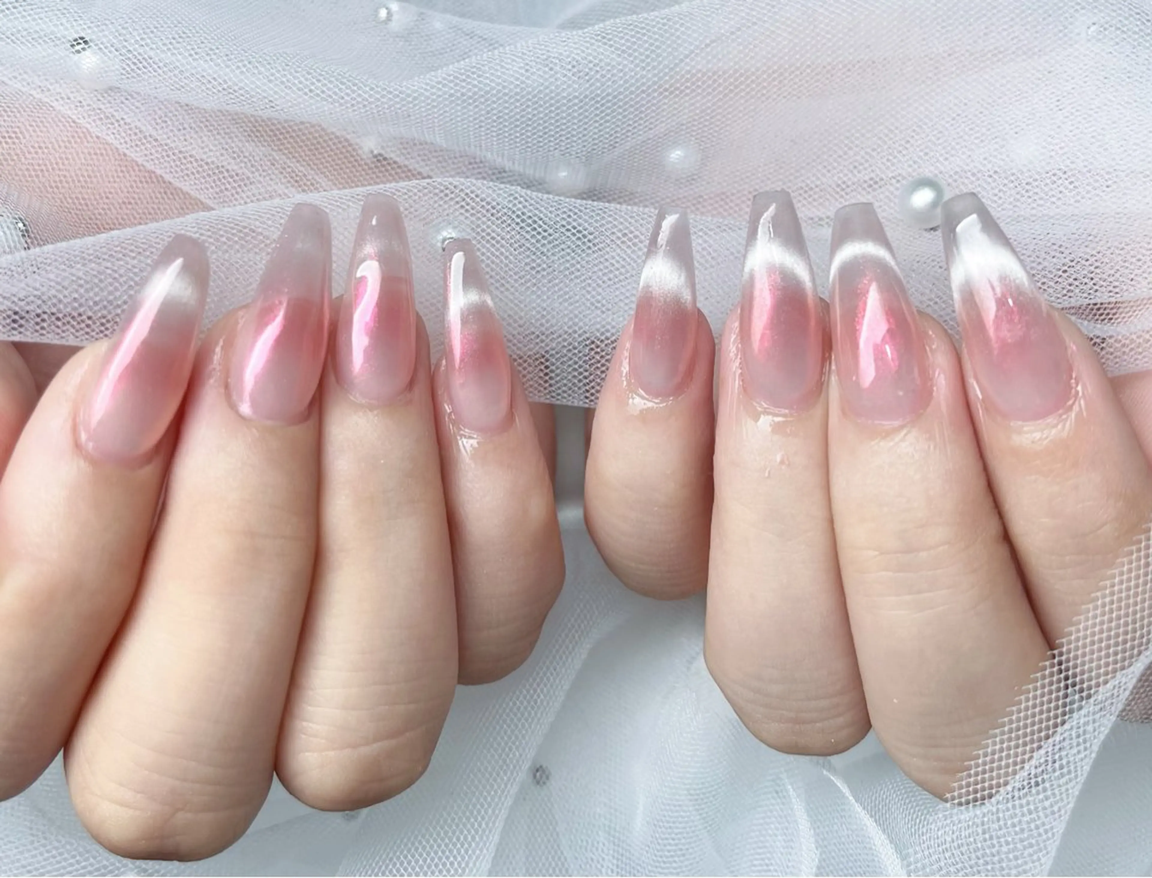 ネイル チークネイル フットネイル フレンチネイル グラデーション キラキラネイル Lina nailのネイルデザイン