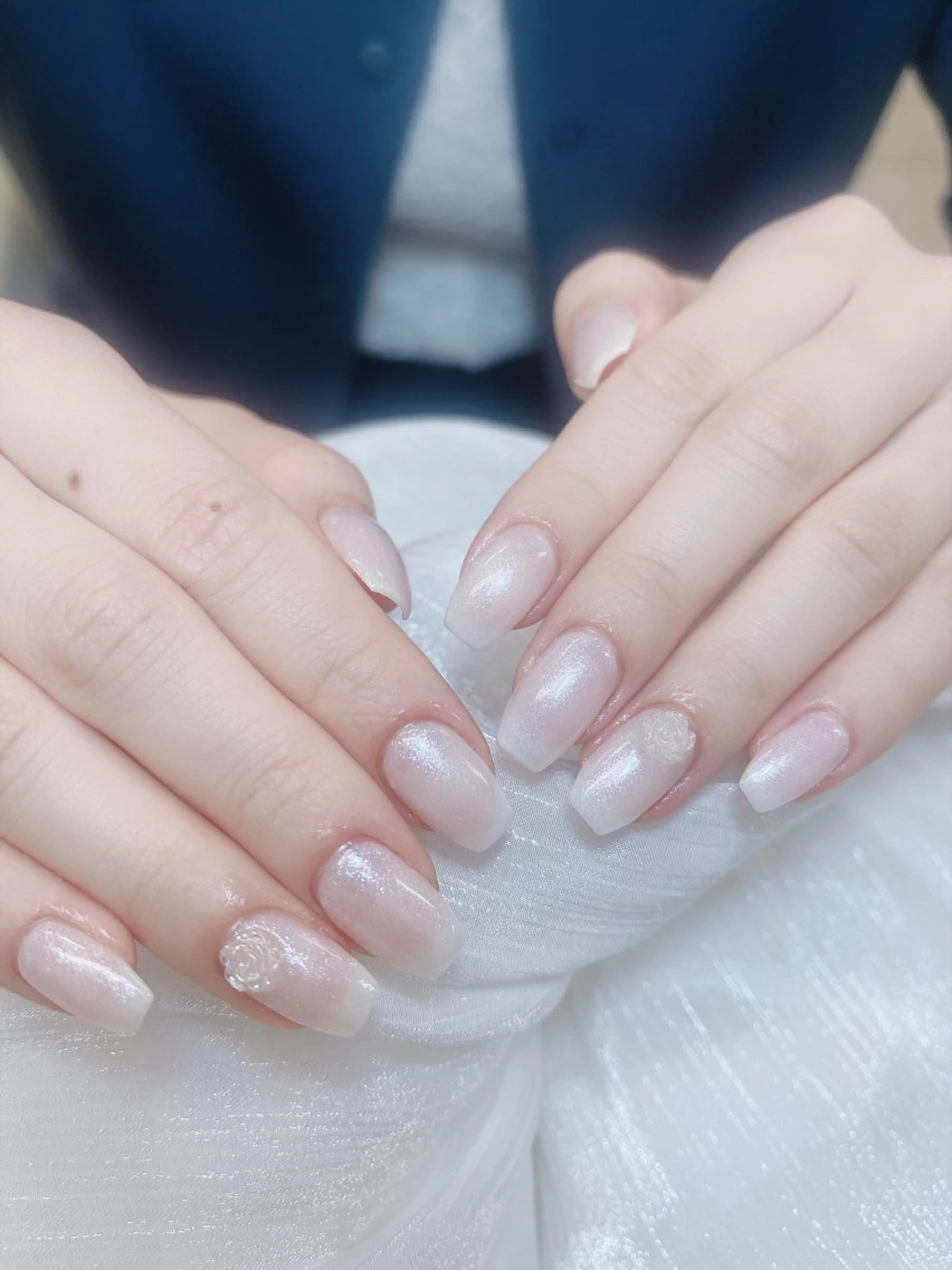 ネイル チークネイル 成人式 フレンチネイル グラデーション 氷ネイル・うるうるネイル ハンドネイル DUO MI所属・DUO   MI nail salonのネイルデザイン