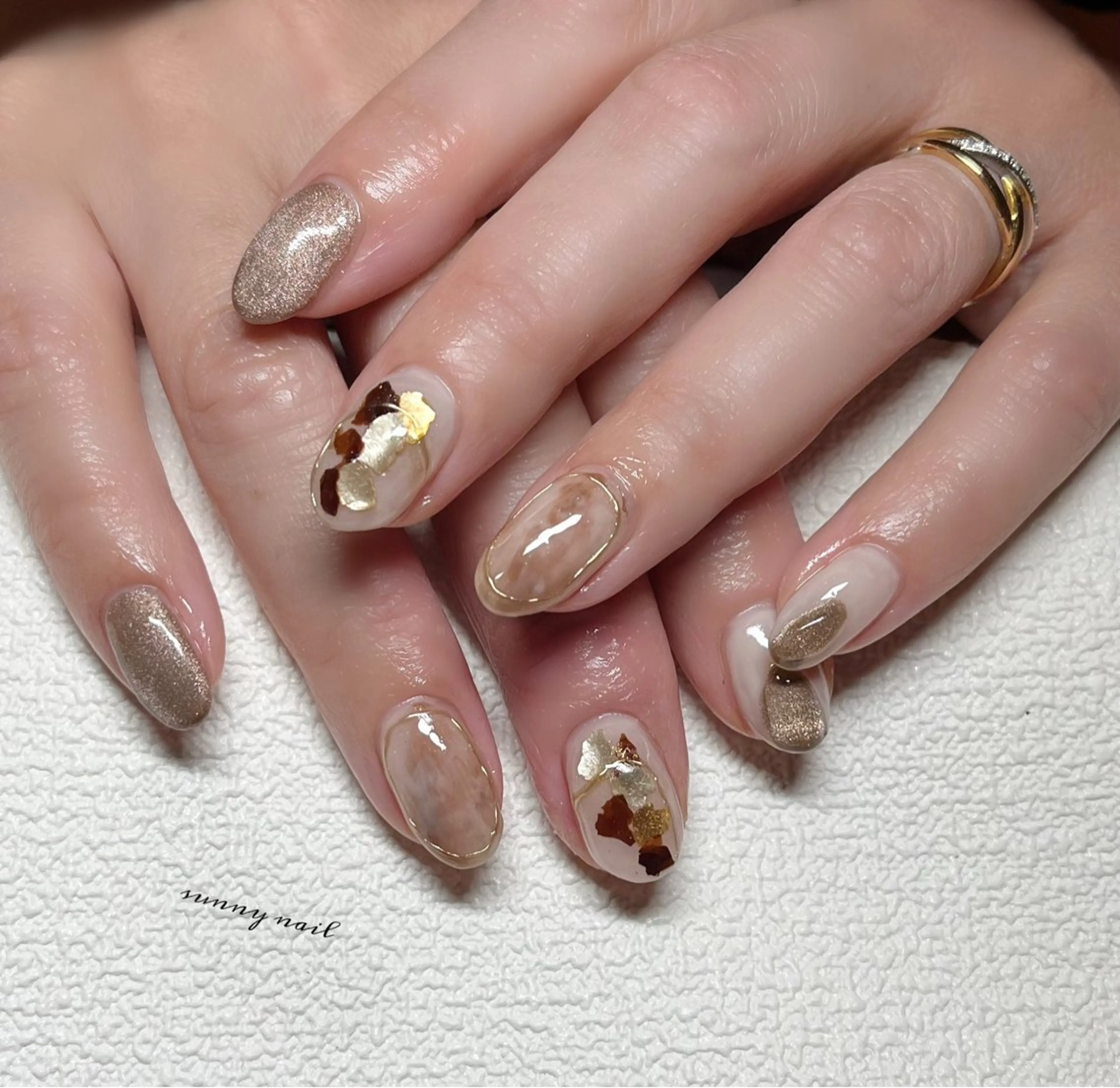 ネイル ジェルネイル マグネットネイル ニュアンスネイル パラジェル sunny nailのネイルデザイン