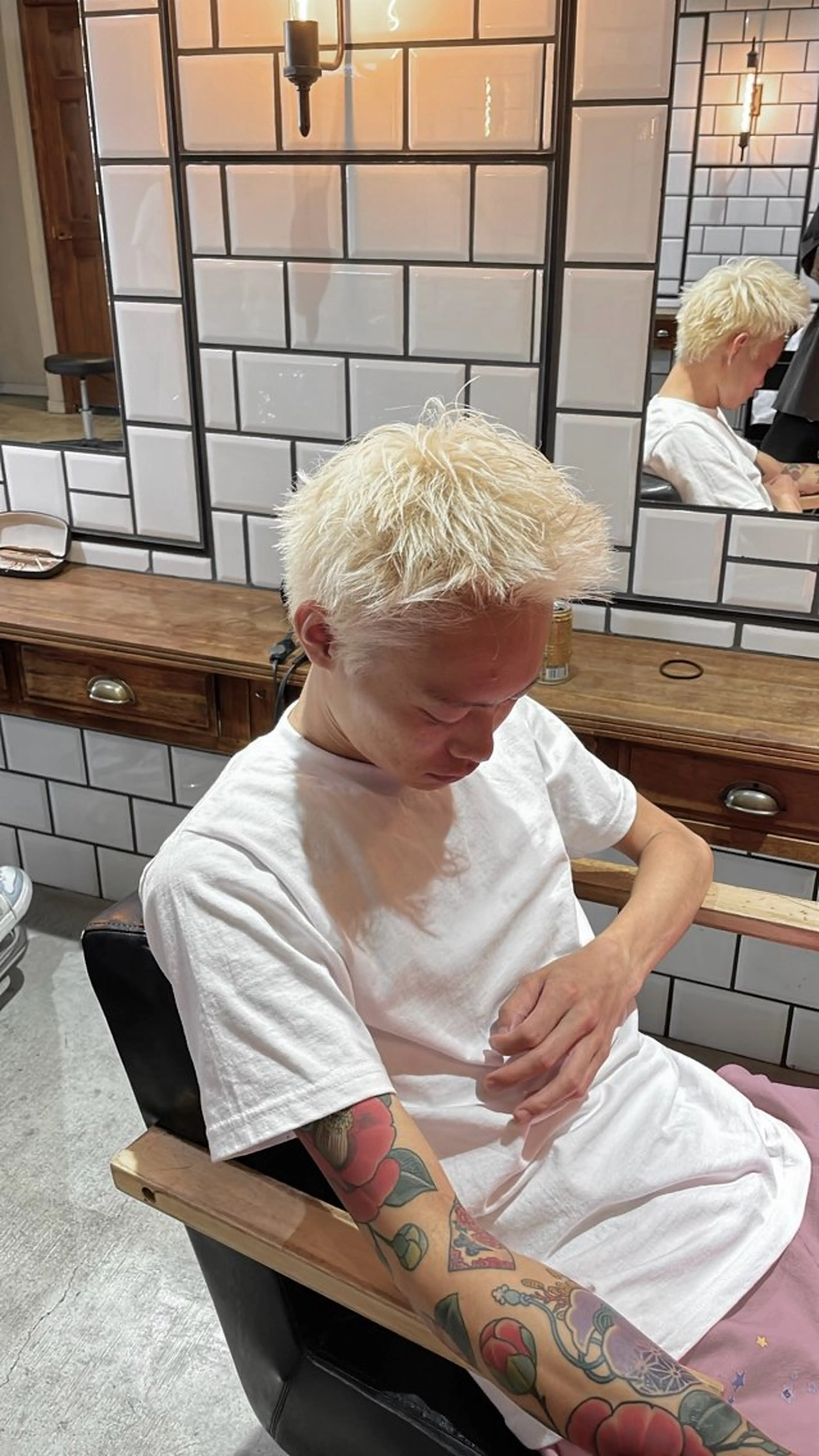 ショート カラー メンズ カット ヘアカラー トリートメント メンズ特化/フェード 樋口裕馬のヘアスタイル