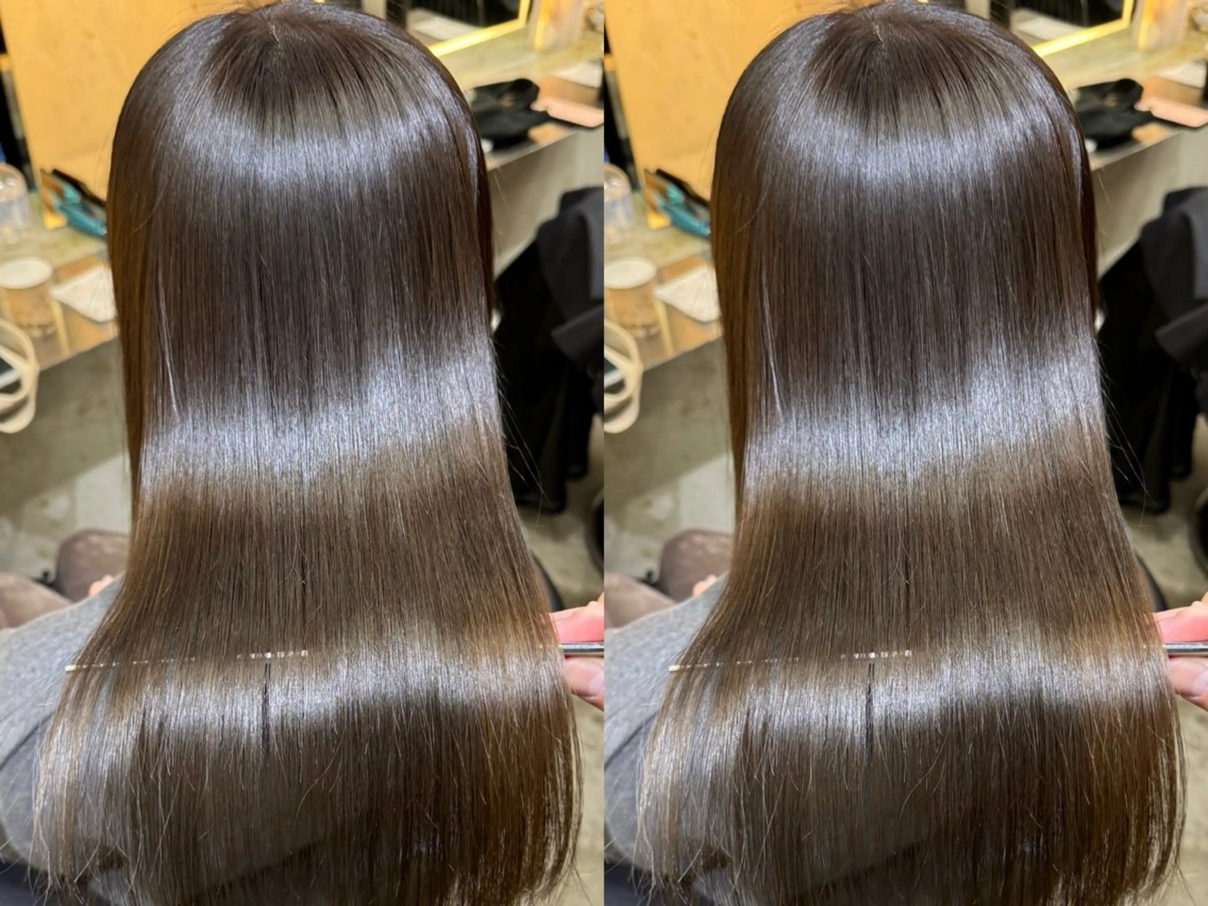 セミロング カラー カット ヘアカラー 縮毛矯正 トリートメント ボブ×縮毛矯正× 髪質改善/三ツ木一生のヘアスタイル