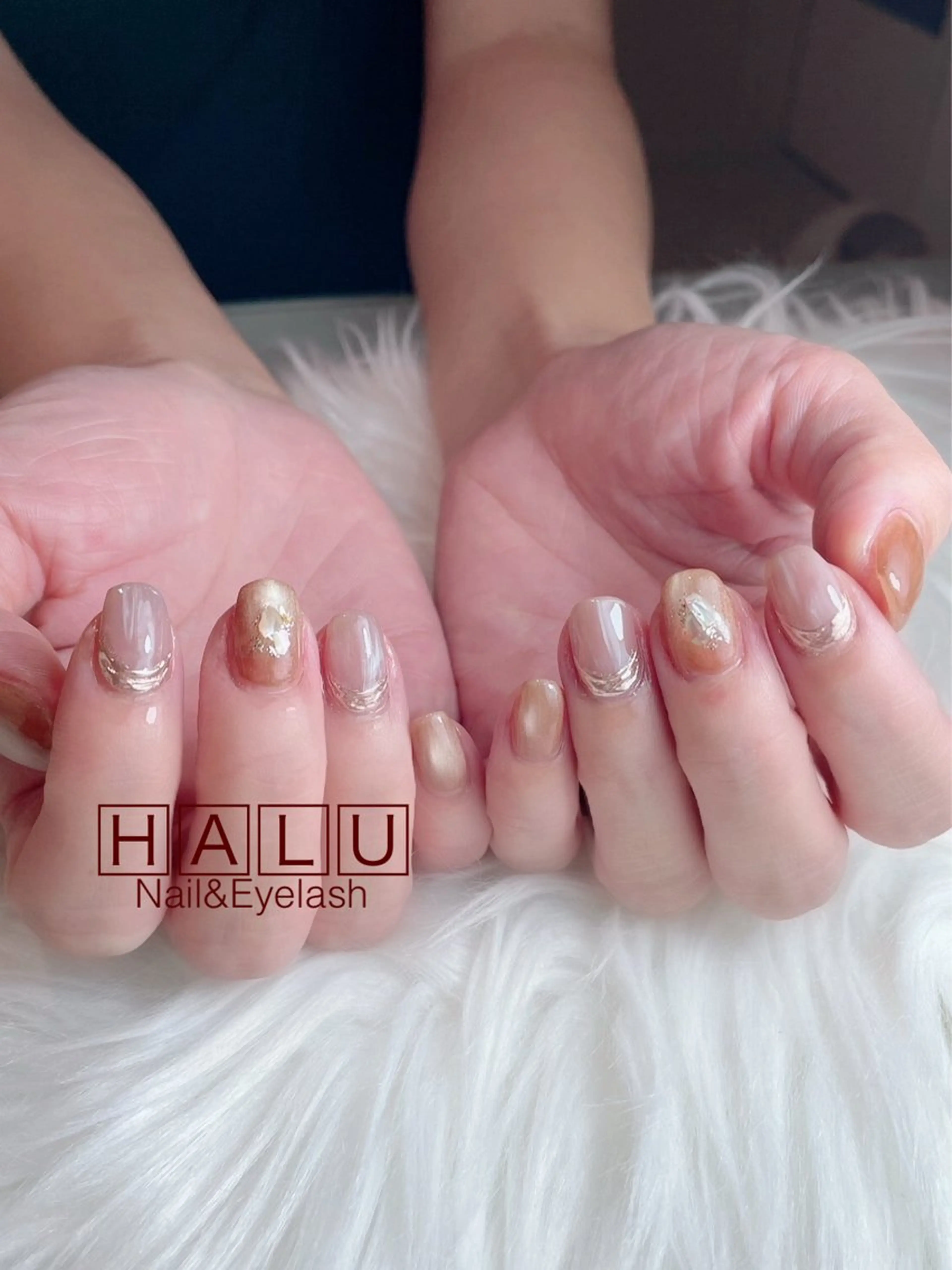 ネイル ブラウン ハンドネイル フットネイル HALU ハルのネイルデザイン