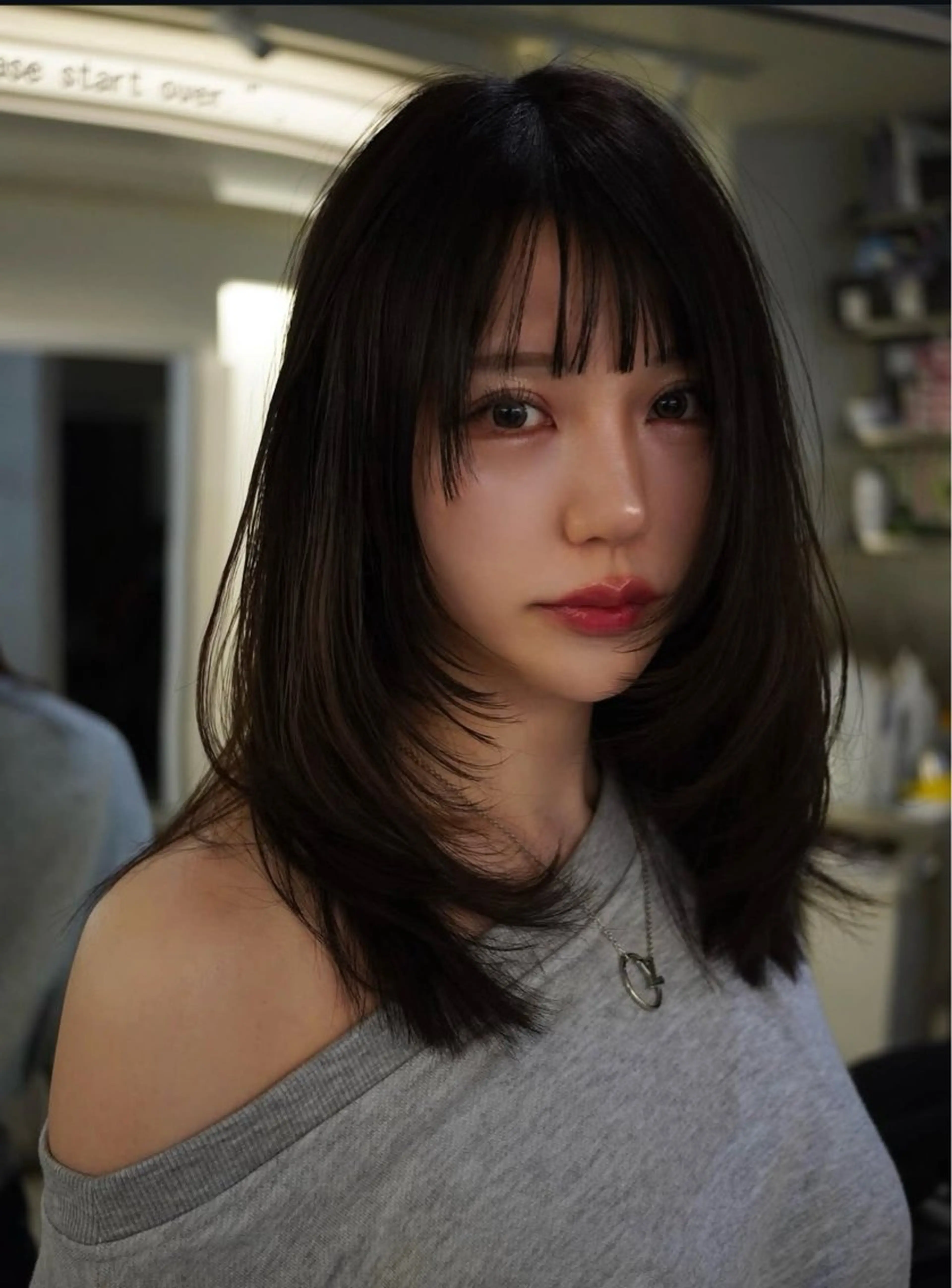 セミロング カラー パーマ ヘアアレンジ レイヤー/韓国/透明 感/Shionのヘアスタイル