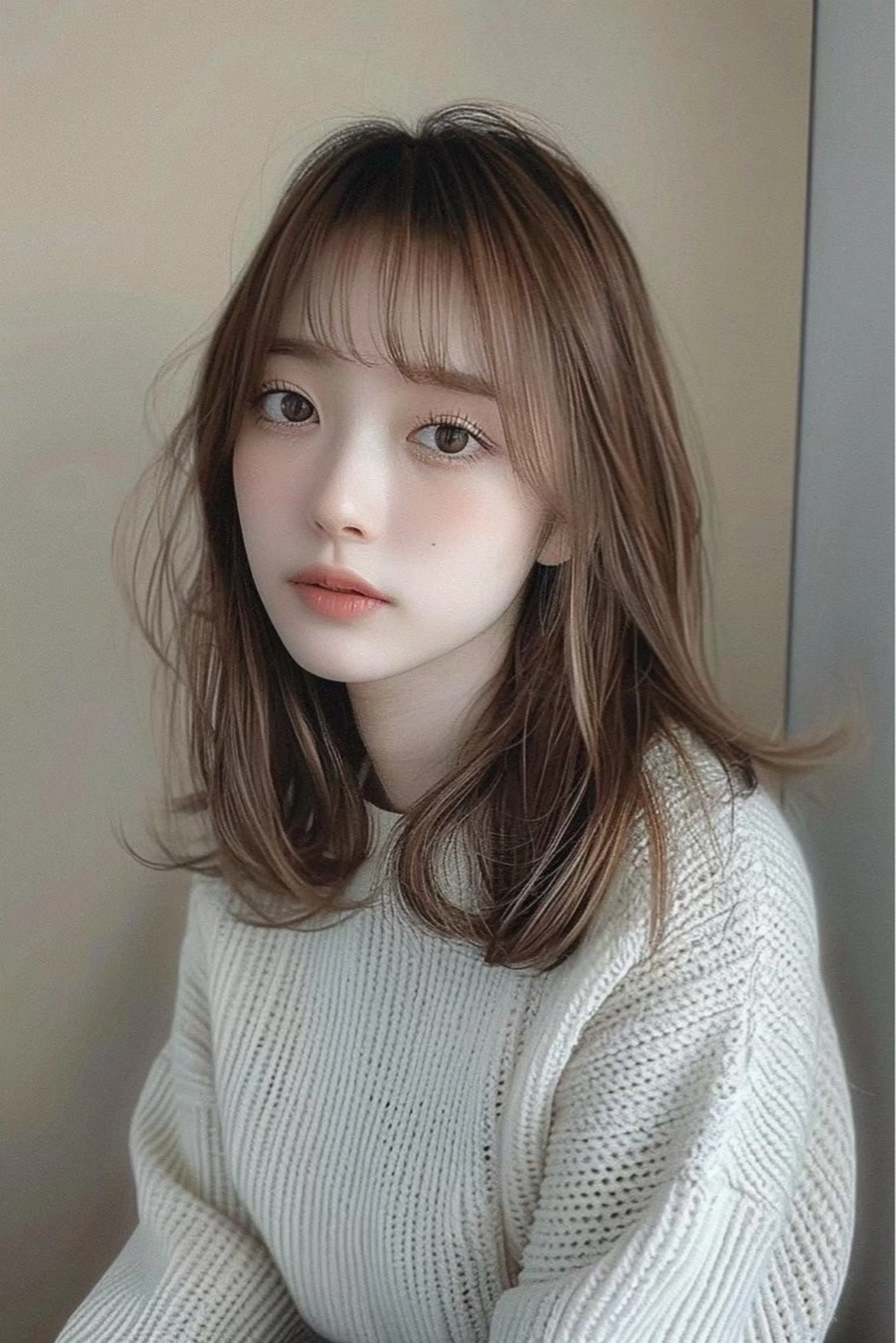 ミディアム カラー カット ヘアカラー トリートメント 学割クーポンあり/ 透け感カラーYUTOのヘアスタイル