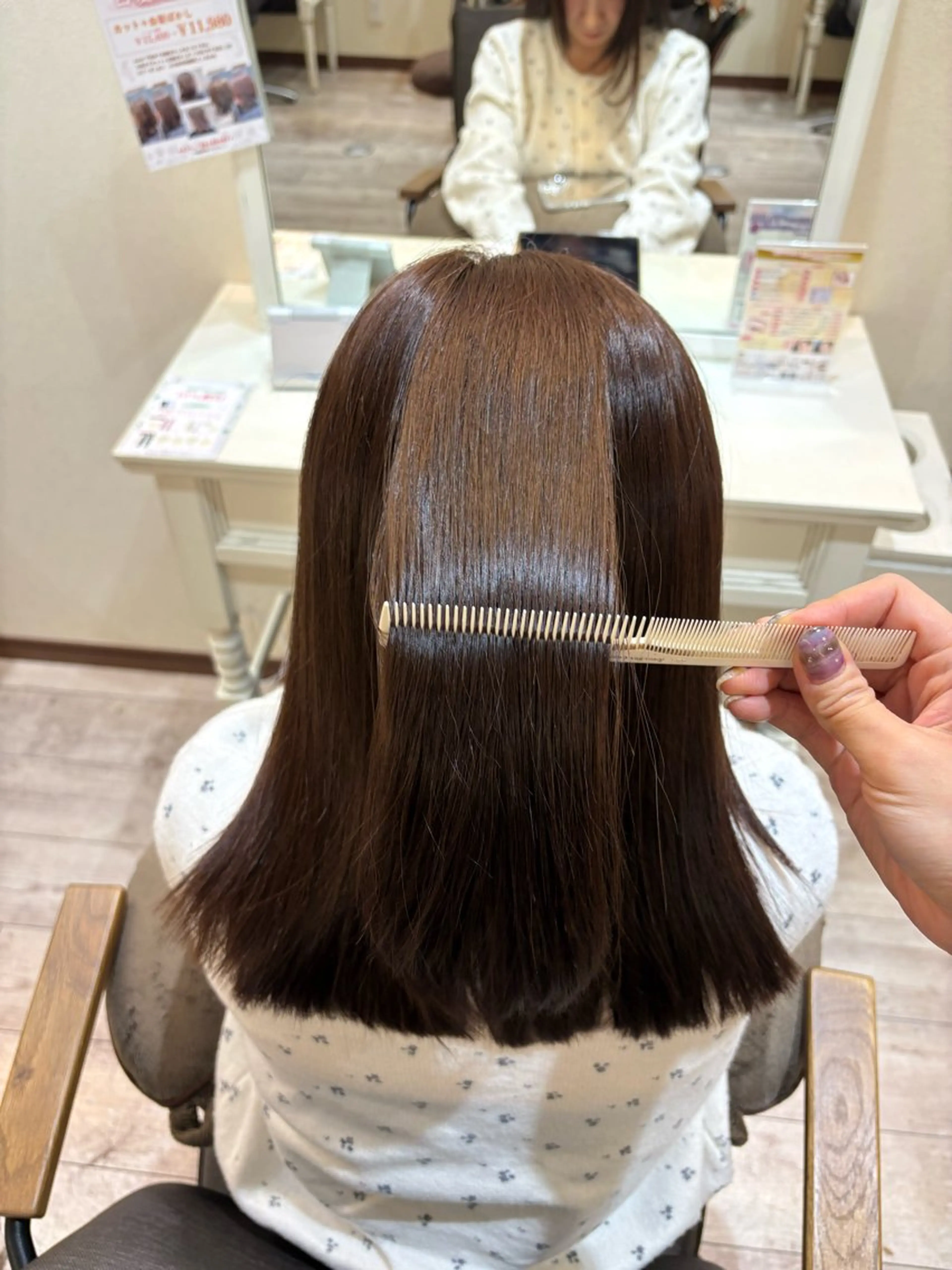 セミロング カラー ブラウンカラー カット ヘアカラー 艶カラー/ レイヤー/栄/あやかのヘアスタイル