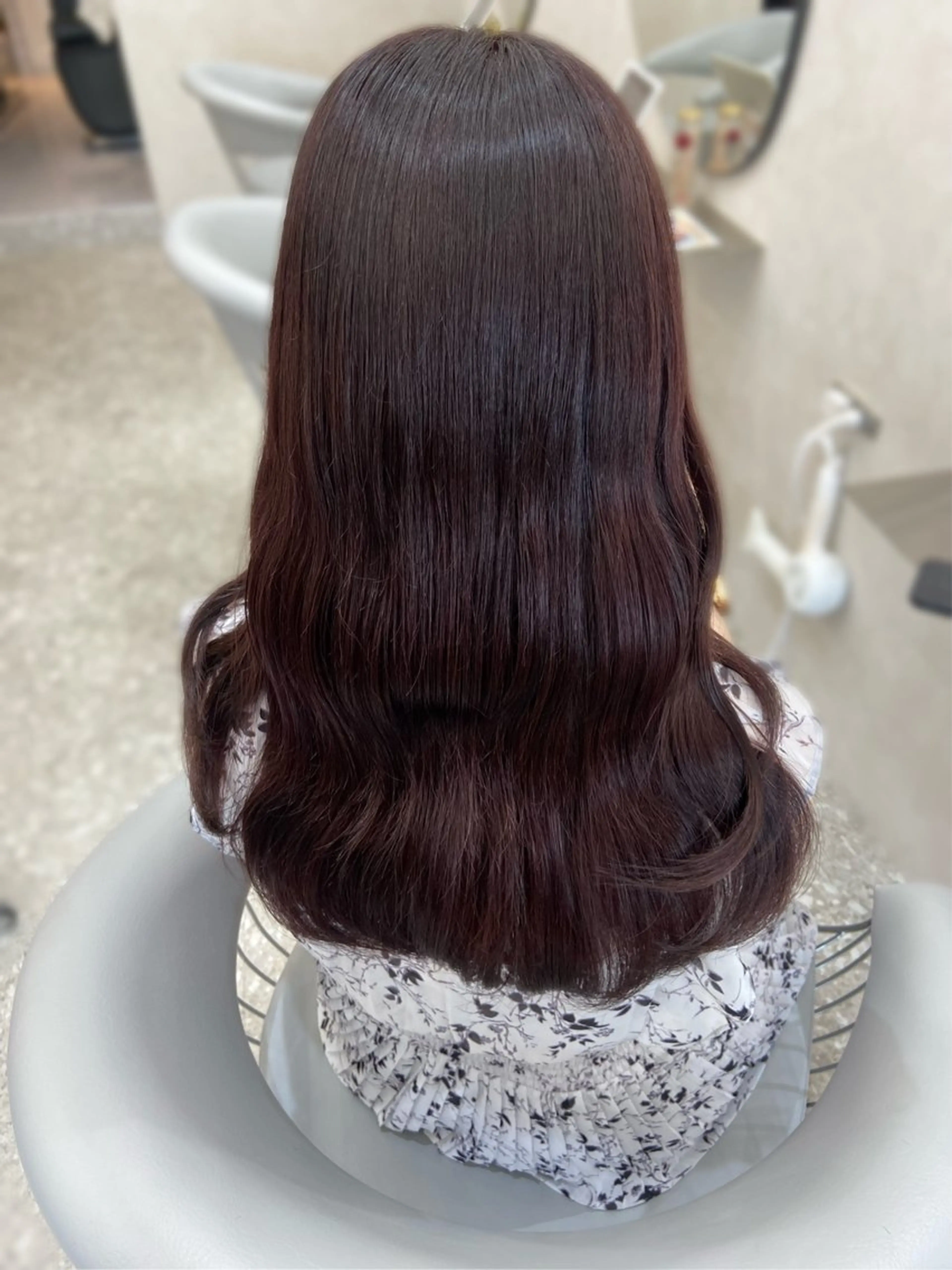 ロング カラー ラベンダーカラー ラベンダーピンク ピンクカラー パープルカラー ヨシンモリ カット ヘアカラー トリートメント 新宿/韓国ヘア 中明度カラー/かやのヘアスタイル