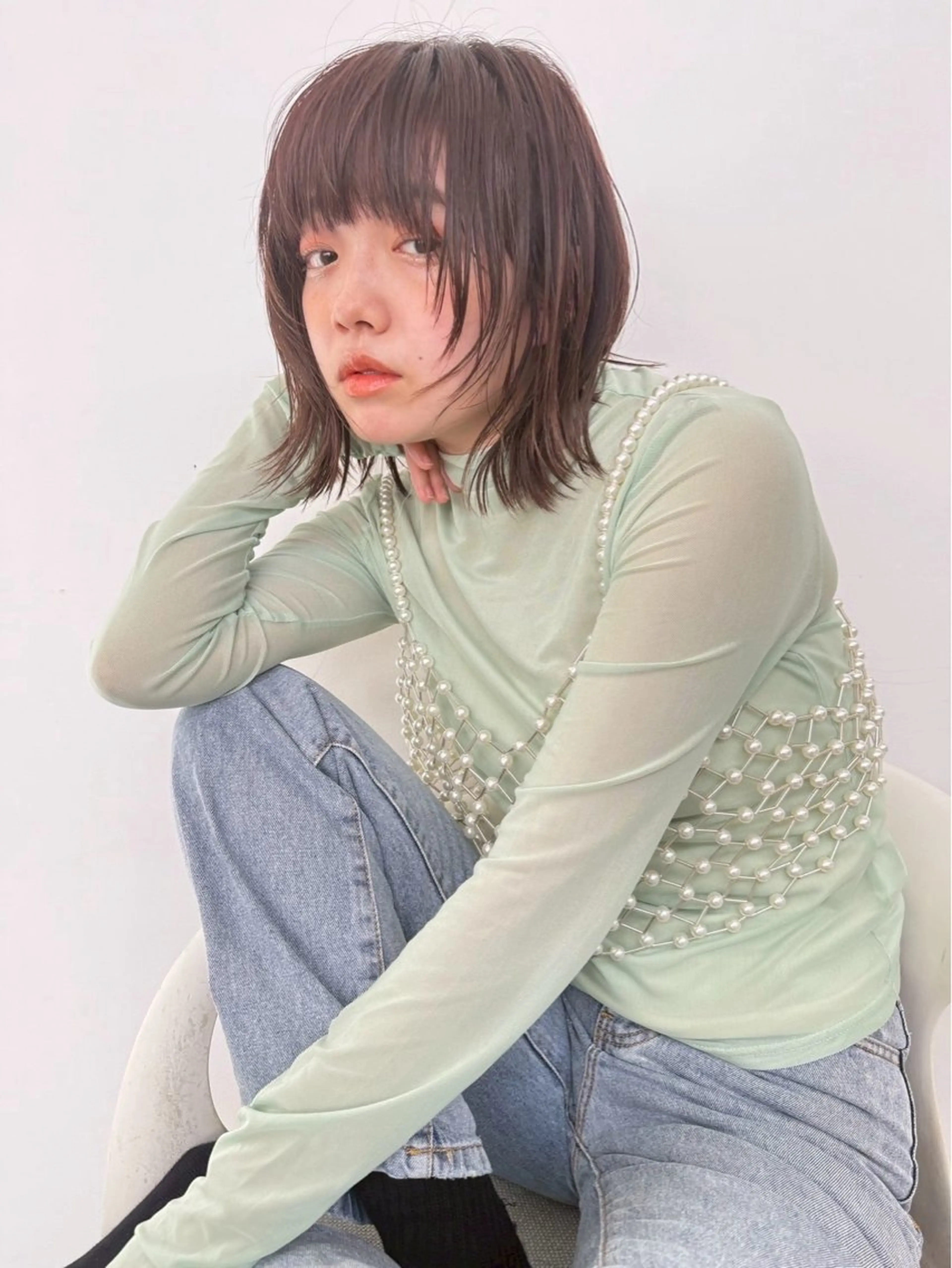 ミディアム 透明感ダブルカラー/ 諸岡ひばりのヘアスタイル