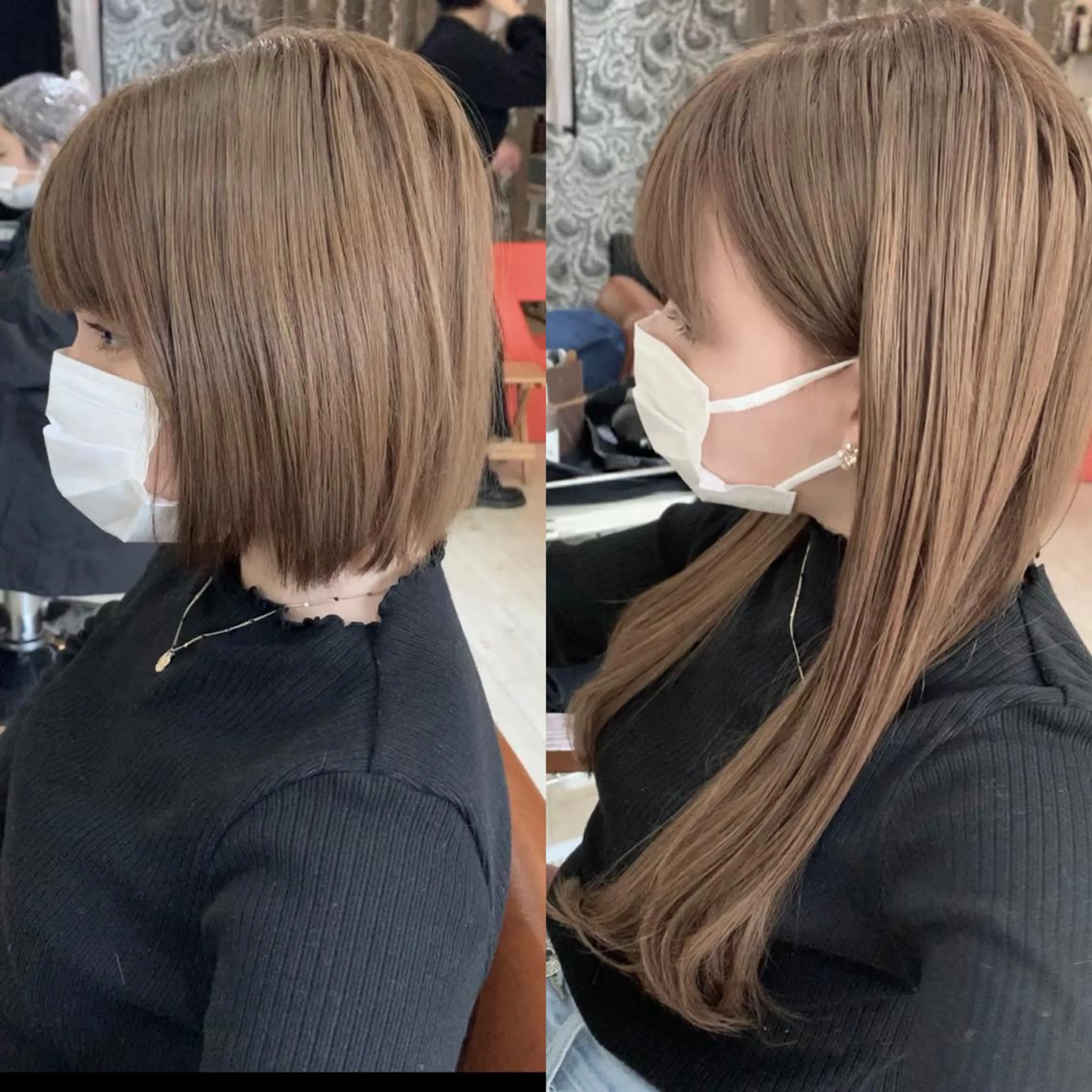 【世界最高品質】羽シールエクステ53cm80枚90g(胸からおへその長さ)+カット(地毛の毛量調整、エクステのカット)の写真