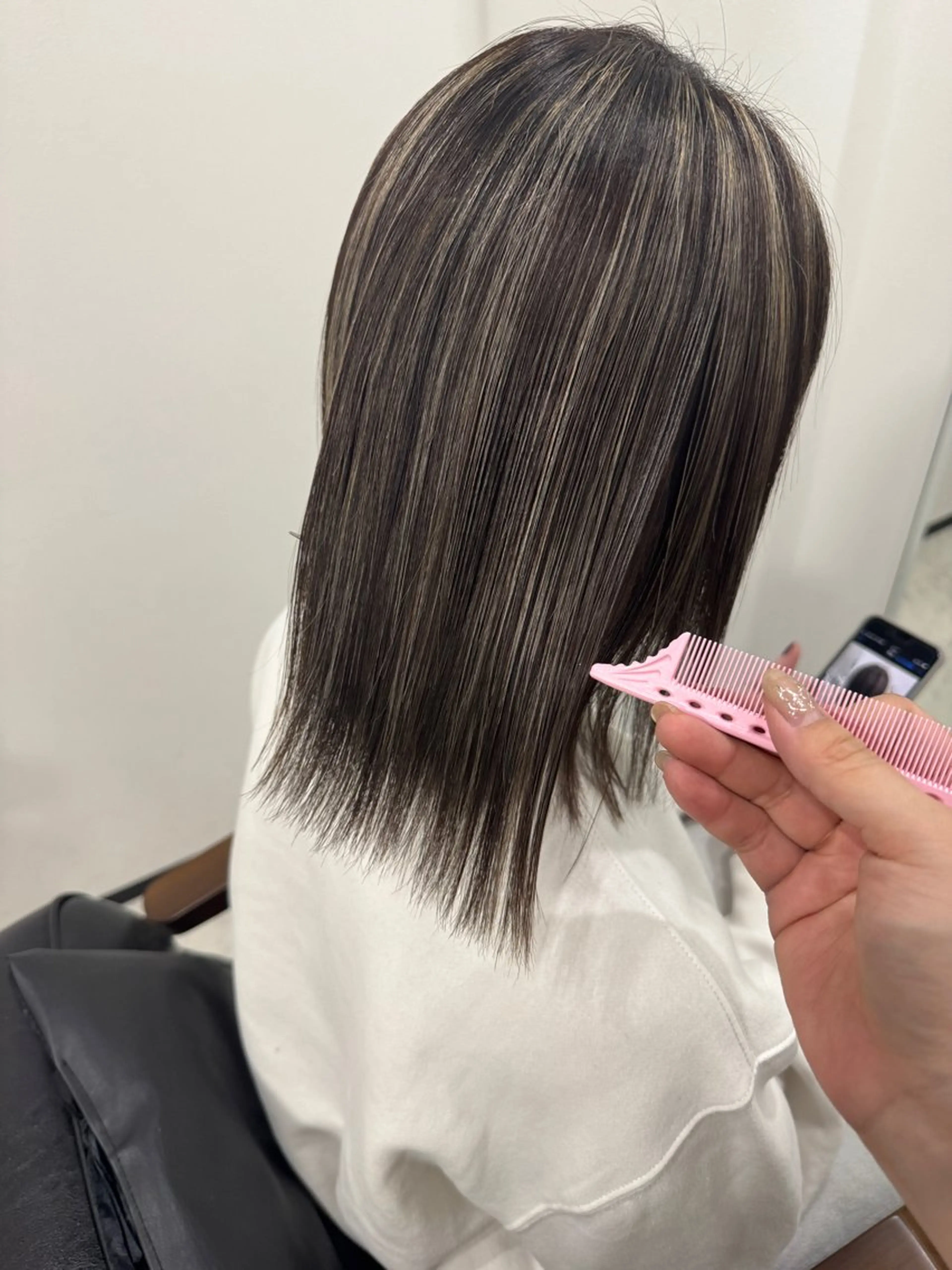 ミディアム カラー カット ヘアカラー トリートメント ヒラガカナ▼ ECLAT HAIRのヘアスタイル