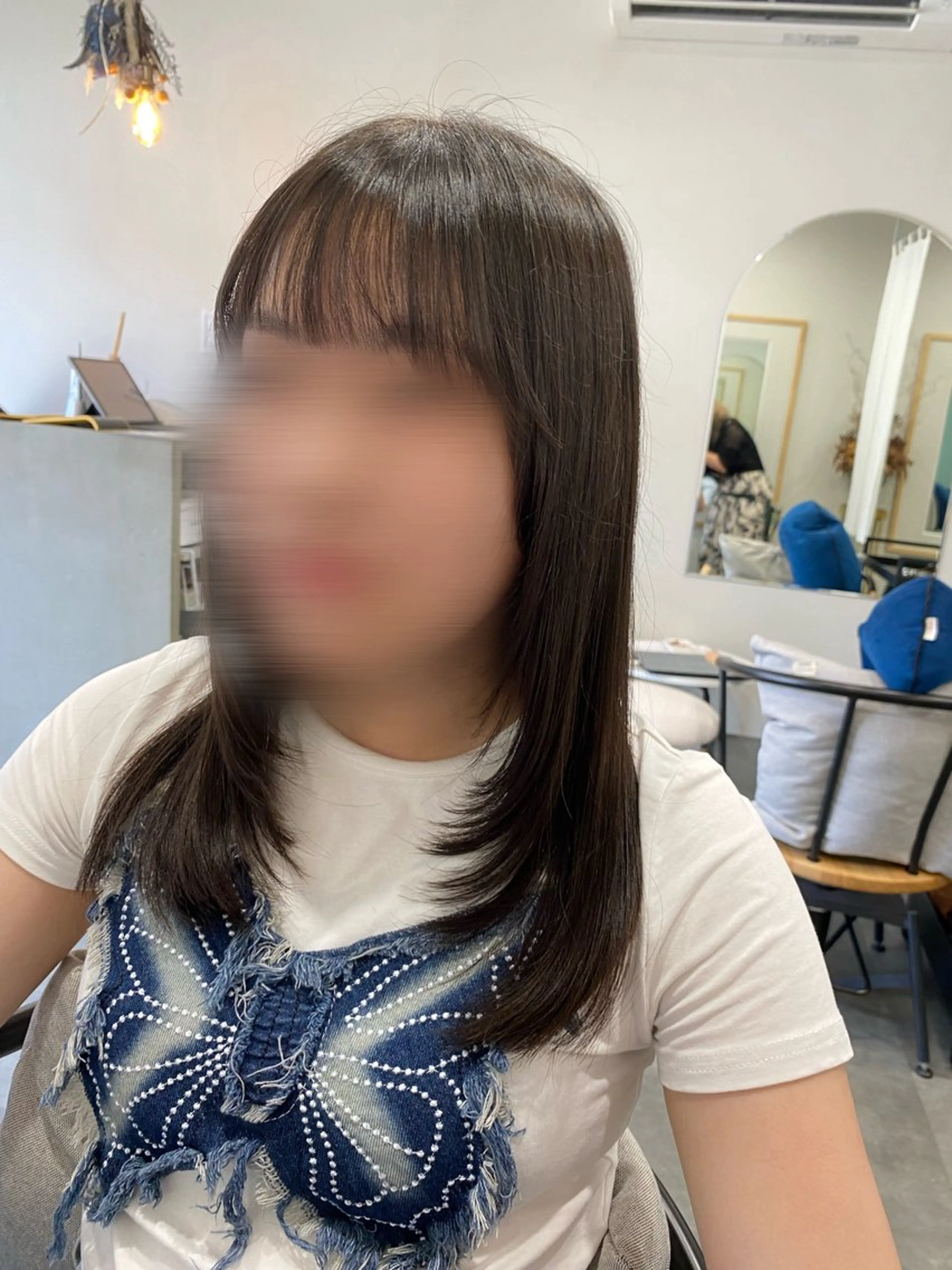 セミロング レイヤーカット 【coco.】hair所属・カジカワサキ/髪質 改善/クロスパーマのヘアスタイル