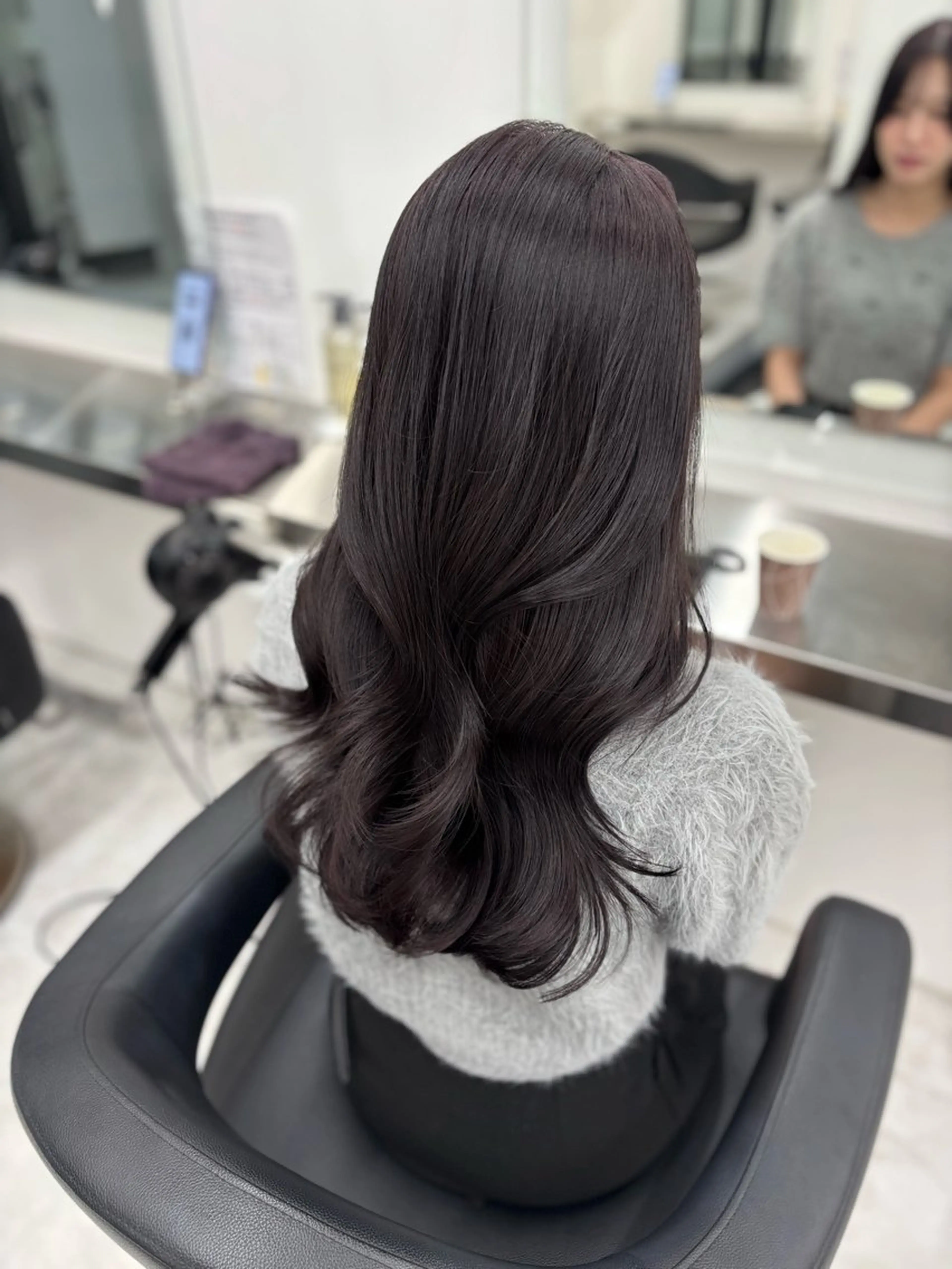 ロング カラー カット ヘアカラー 韓国風暗髪ヘア🤍 🫧MIREIのヘアスタイル