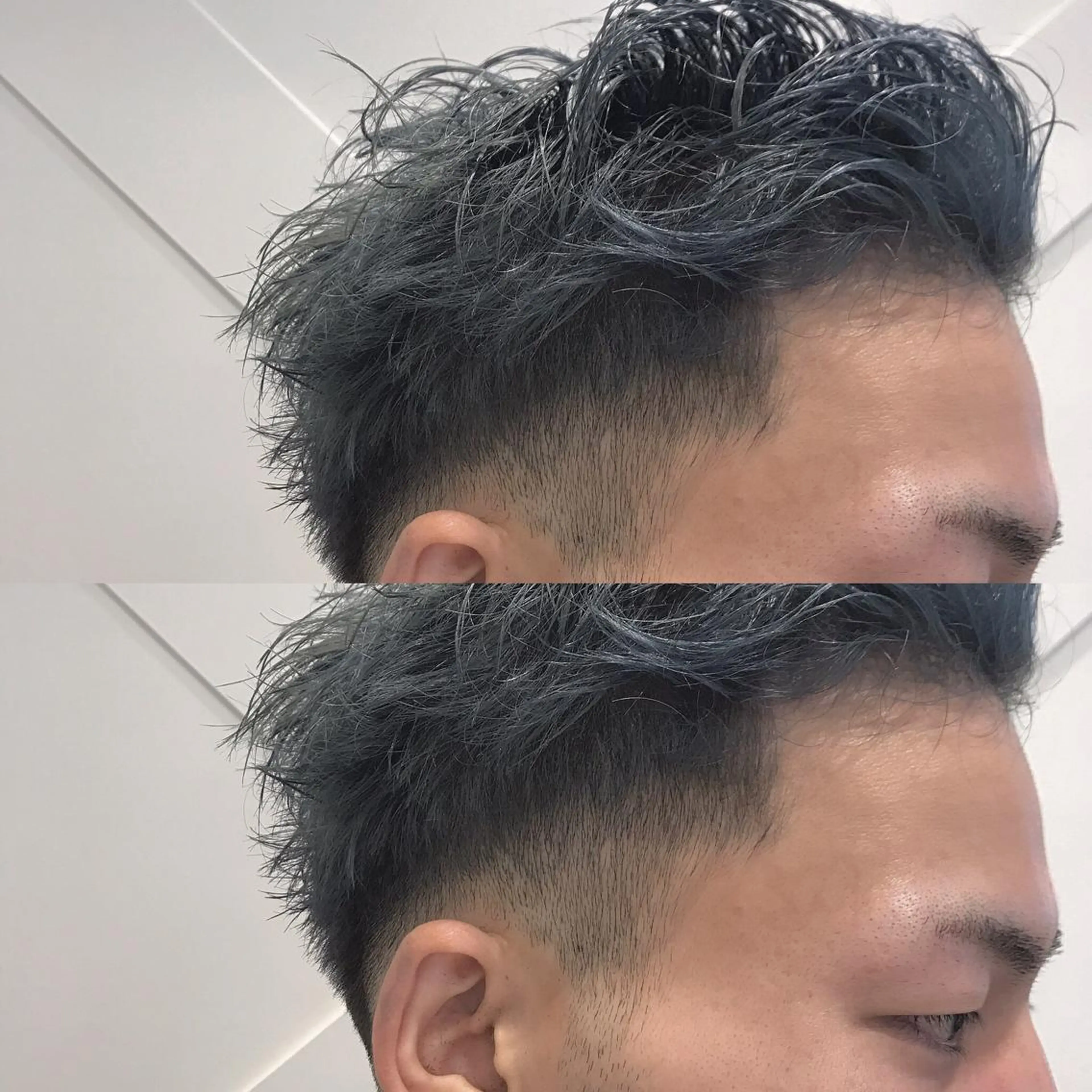 ショート カラー パーマ メンズ フェードカット 平内 賢人のヘアスタイル