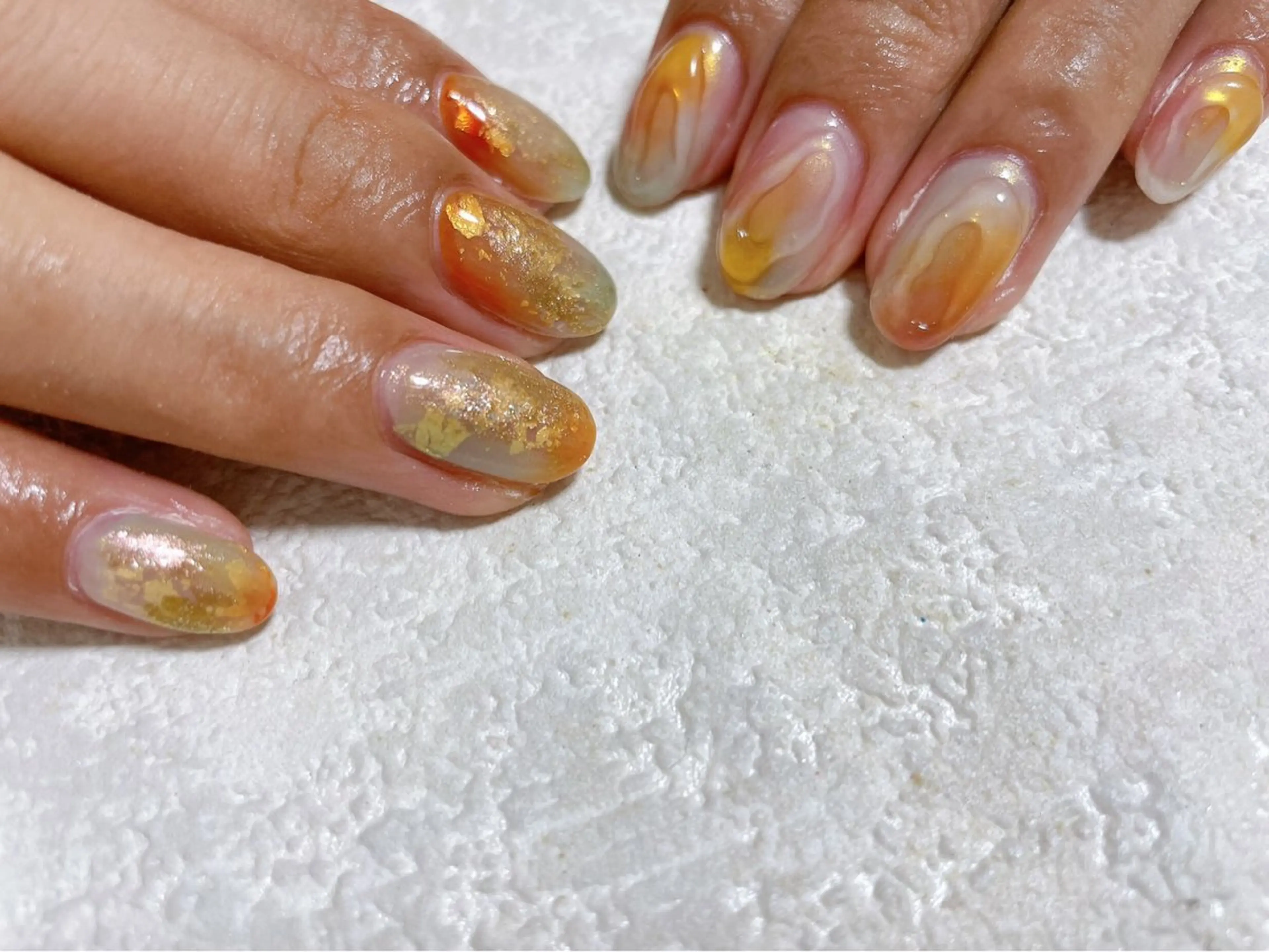 ネイル フットネイル ジェルネイル 大理石ネイル(マーブル) ニュアンスネイル パラジェル kikinail 溝の口のネイルデザイン