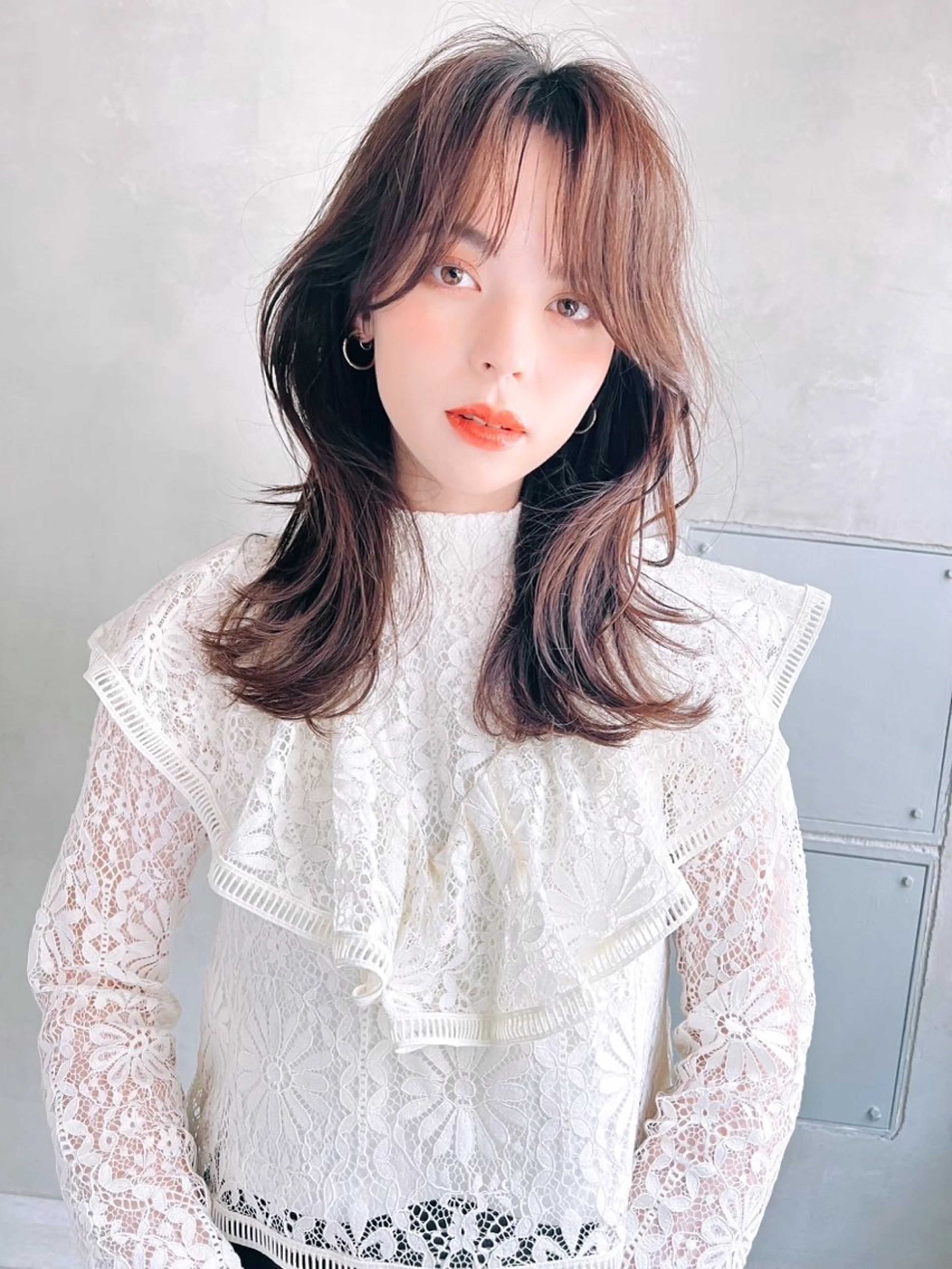 セミロング カラー 韓国風ヘア MUSASHI ブリーチカラー◎のヘアスタイル