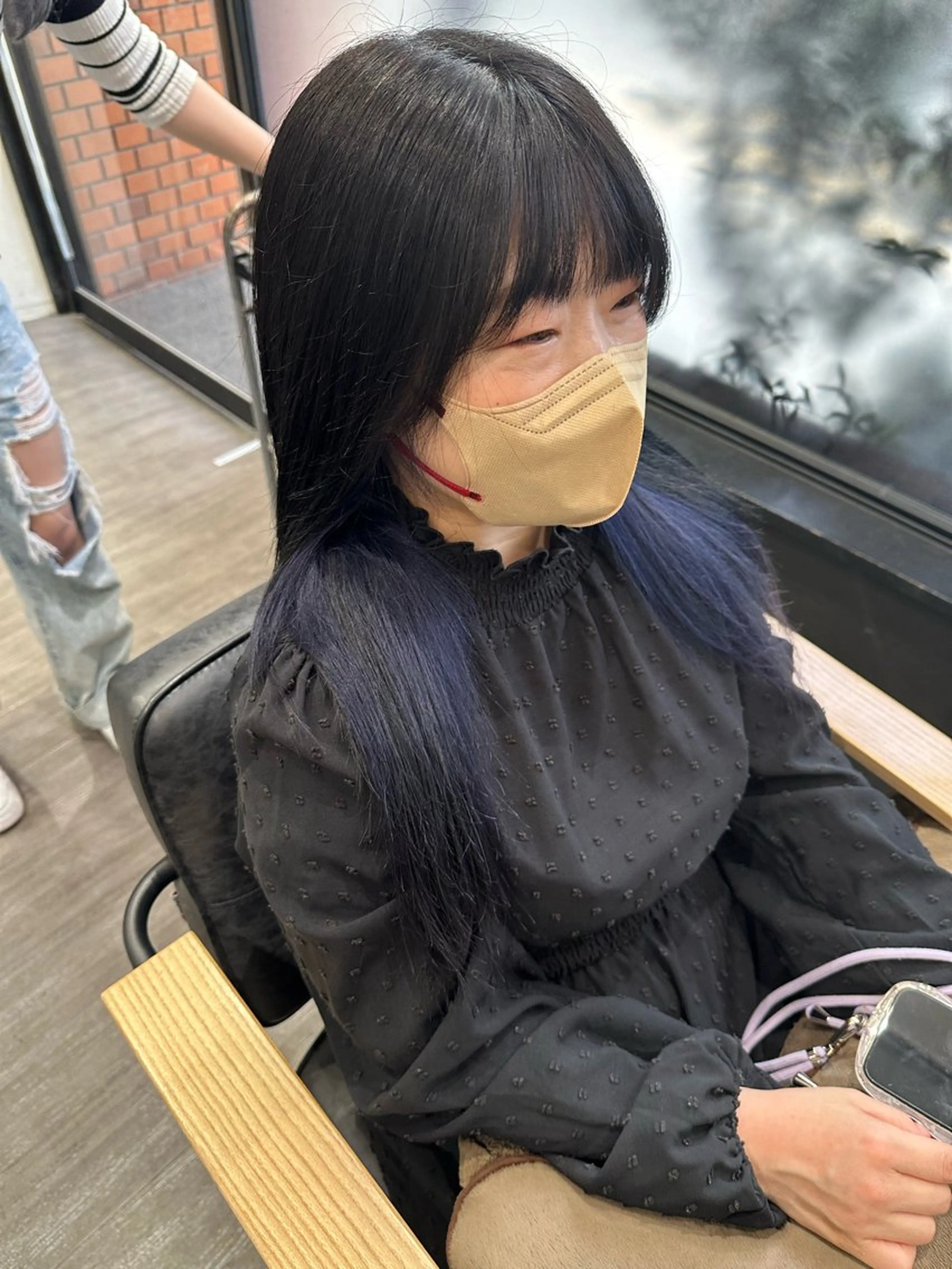 セミロング カラー ブルーカラー ブルーラベンダー ラベンダーカラー 艶髪レイヤー上田 紗也🇰🇷💗のヘアスタイル