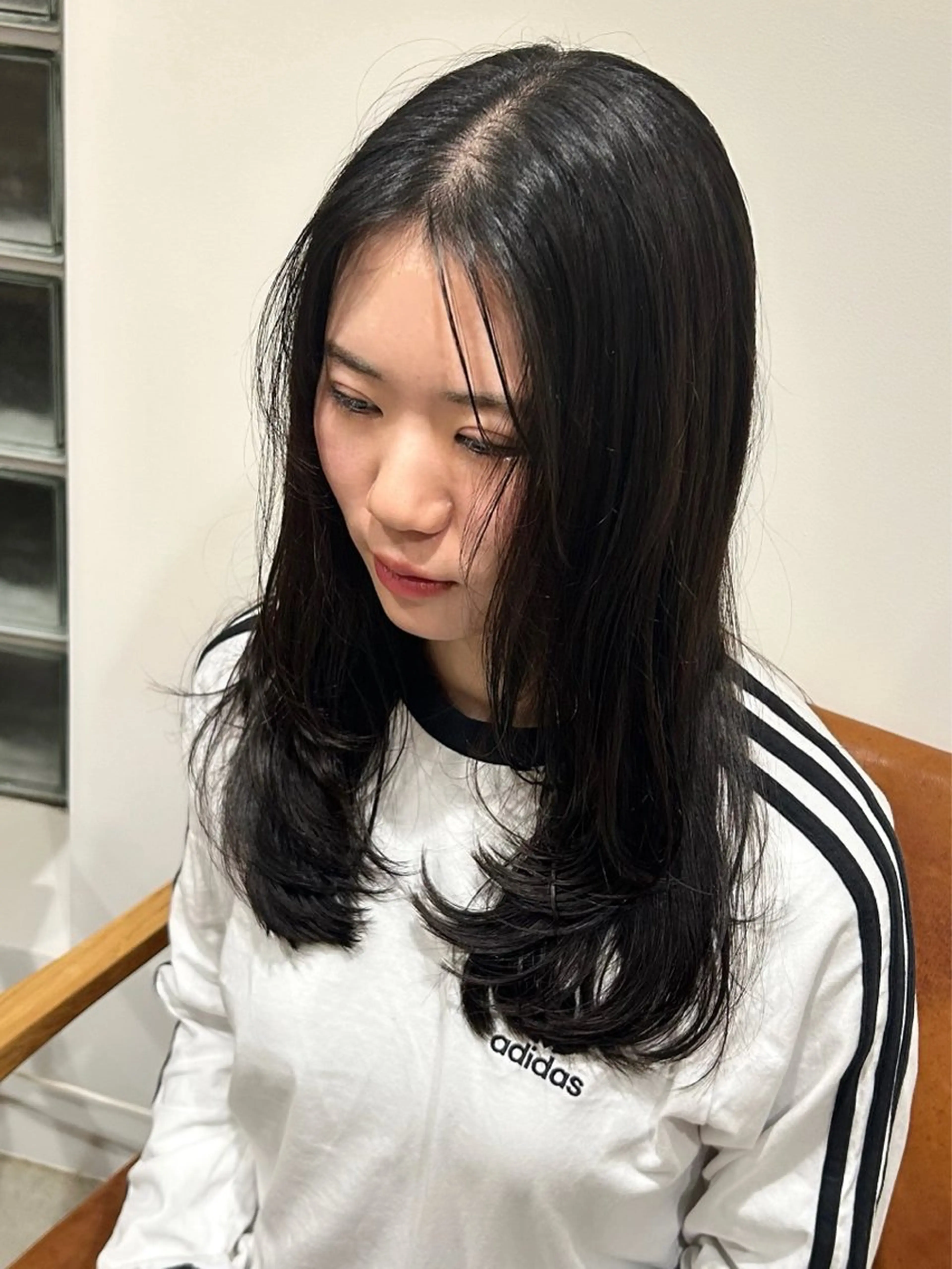 セミロング 顔まわりレイヤー 韓国風ヘア レイヤーカット カット Lumier de mashu所属・nana/ボブ/ レイヤー/メンズのヘアスタイル