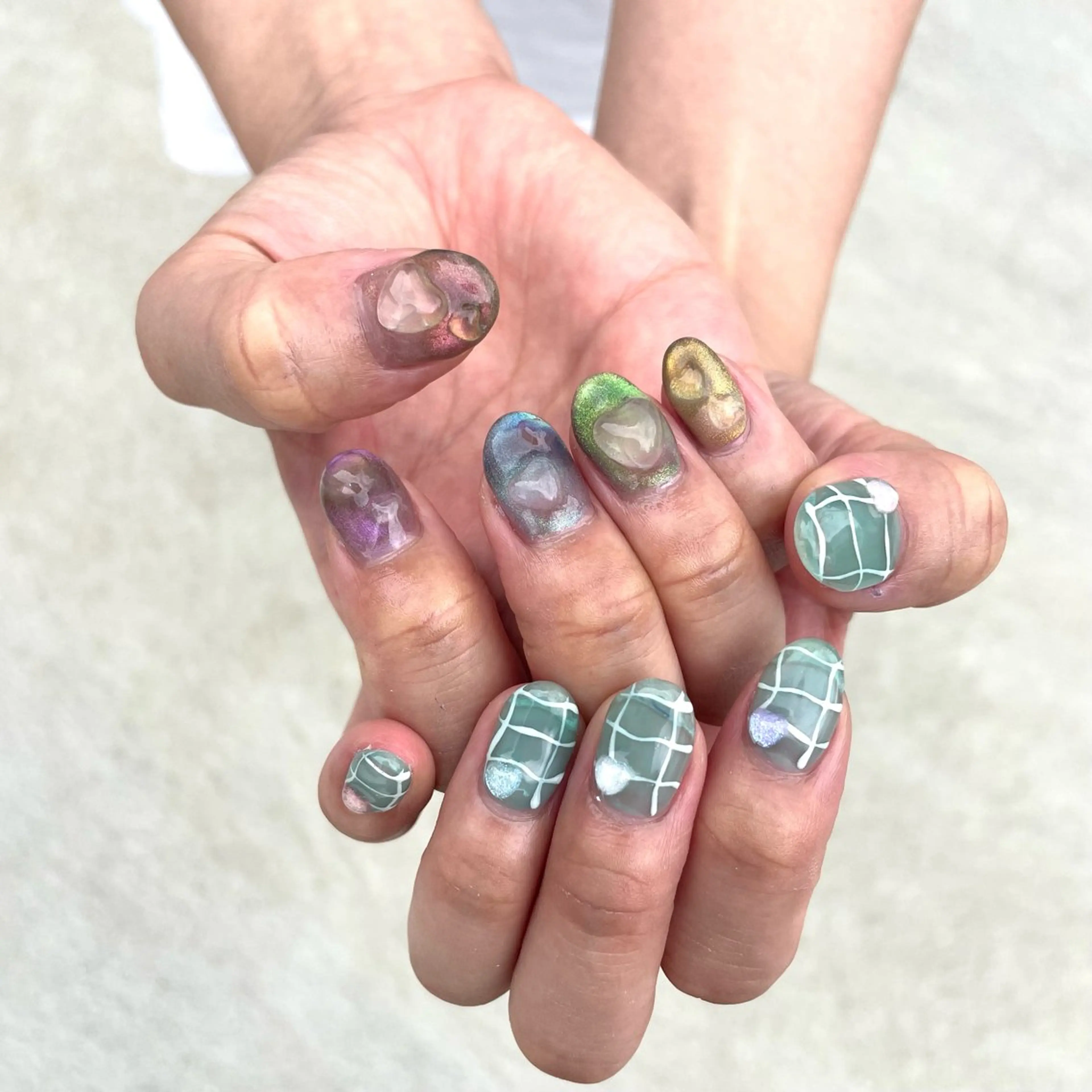 ネイル ハンドネイル Sea  nail by emaのネイルデザイン