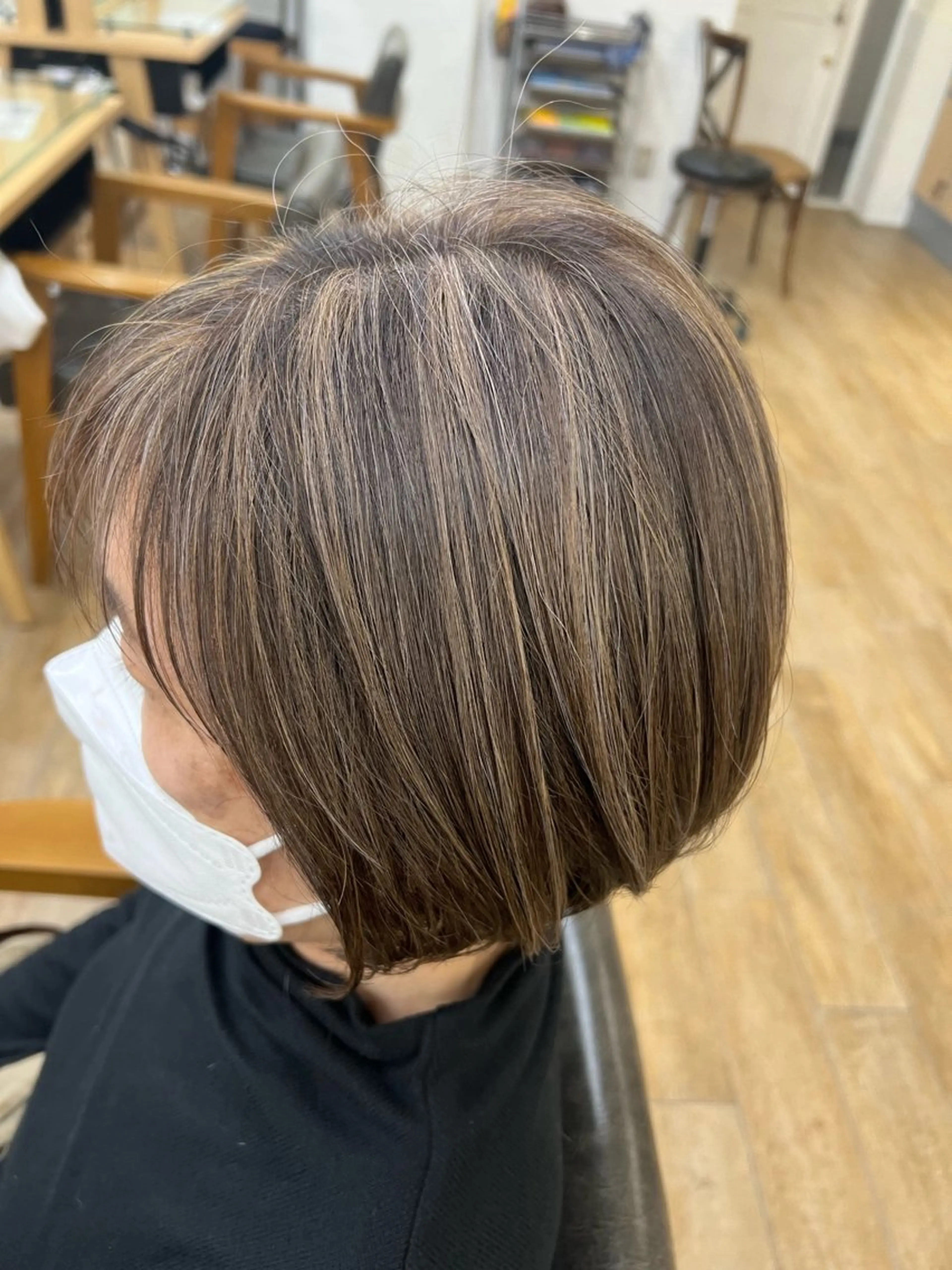 🍀カット+白髪ぼかしケアハイライト ¥15400の写真