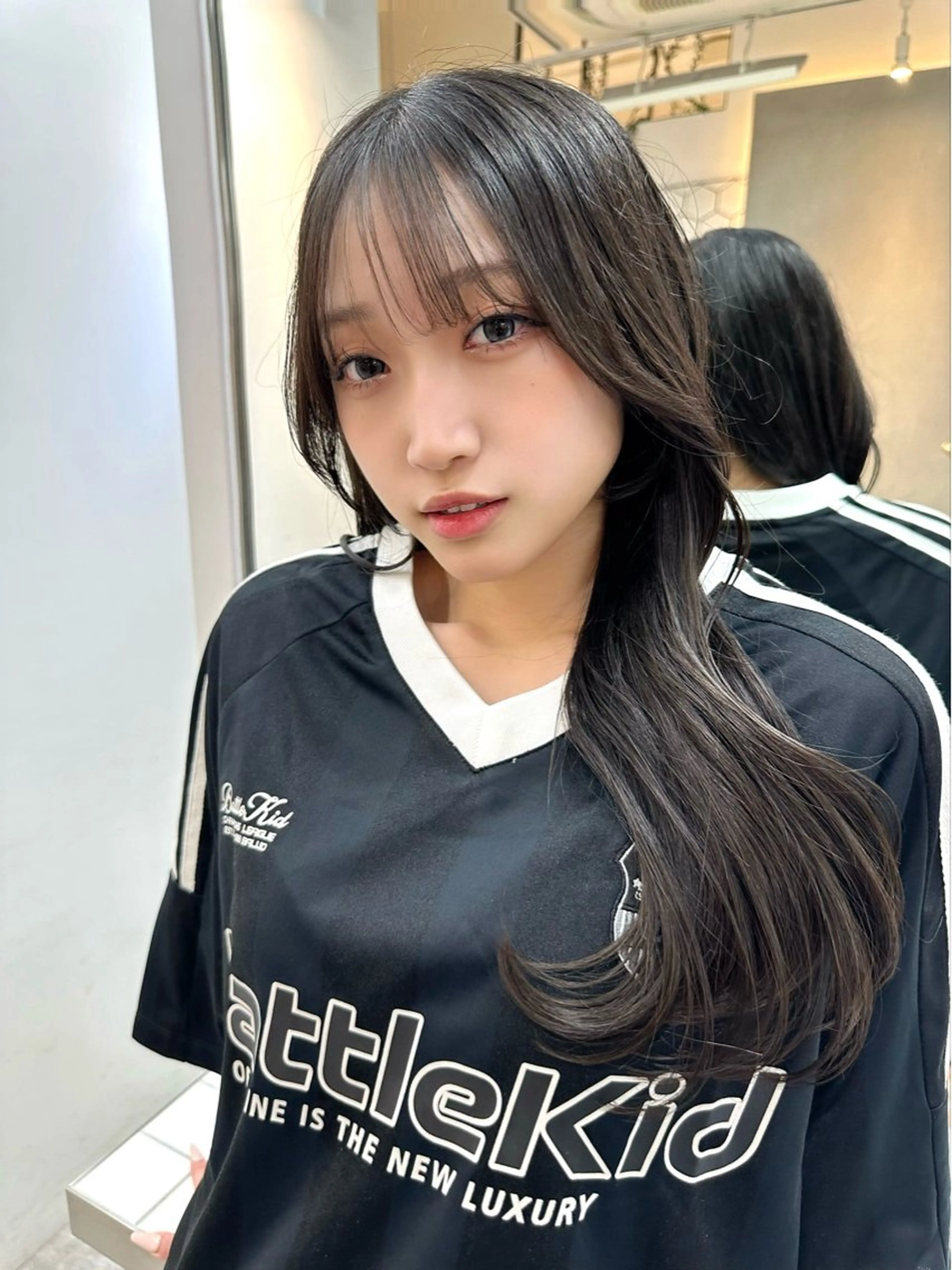 ロング カラー カット ヘアカラー トリートメント 艶髪レイヤー顔周り グレージュ添田晃基のヘアスタイル