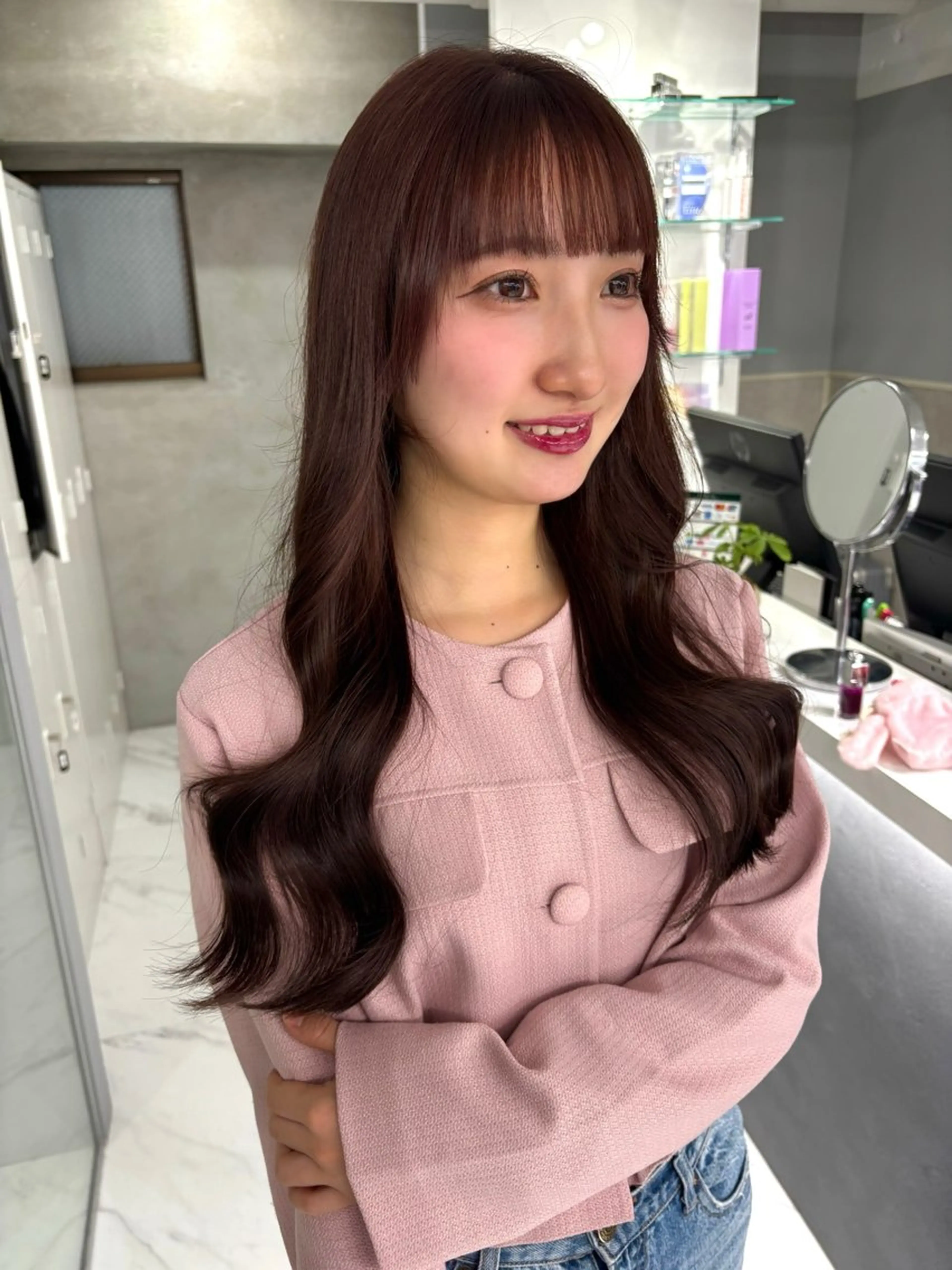 ロング カラー ブラウンカラー チョコレートブラウン 透明感カラー ピンクカラー ヘアカラー トリートメント Miyu🎀レイヤー ／透明感カラー🪽のヘアスタイル