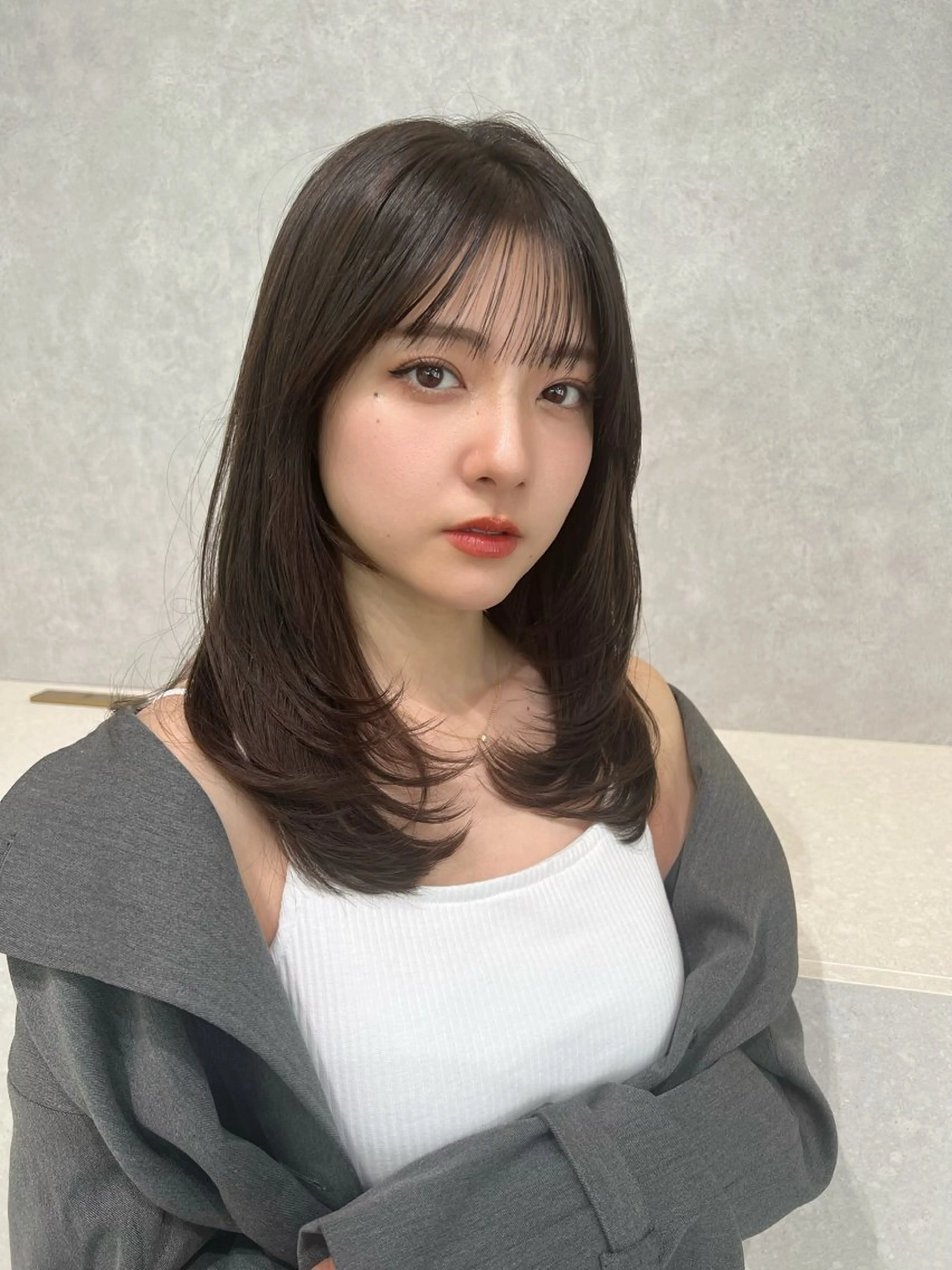 ミディアム 顔周り🇰🇷韓国 レイヤー/いづみ💞のヘアスタイル