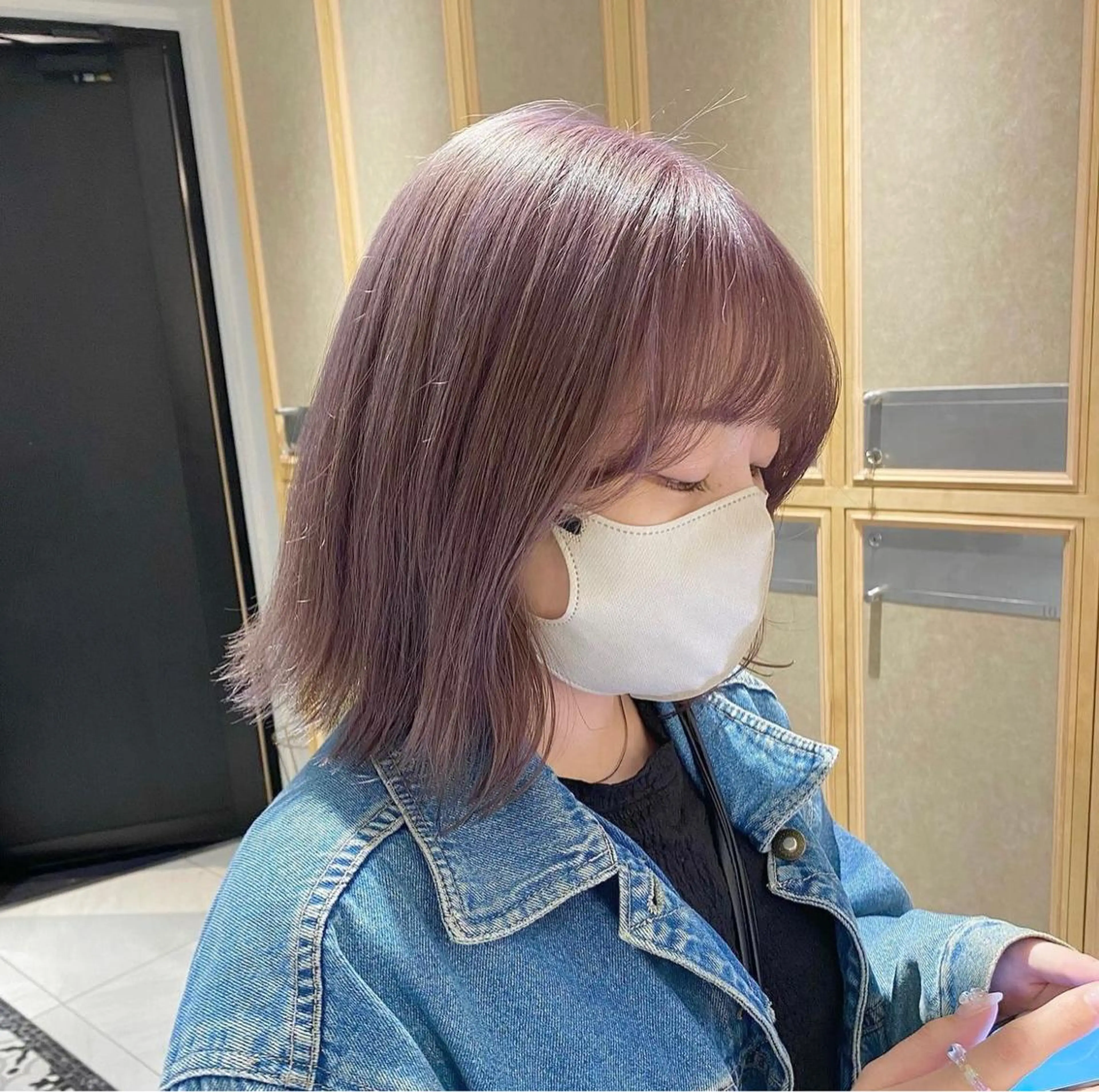 セミロング カラー ラベンダーカラー ayumi / ミディアムトーンのヘアスタイル