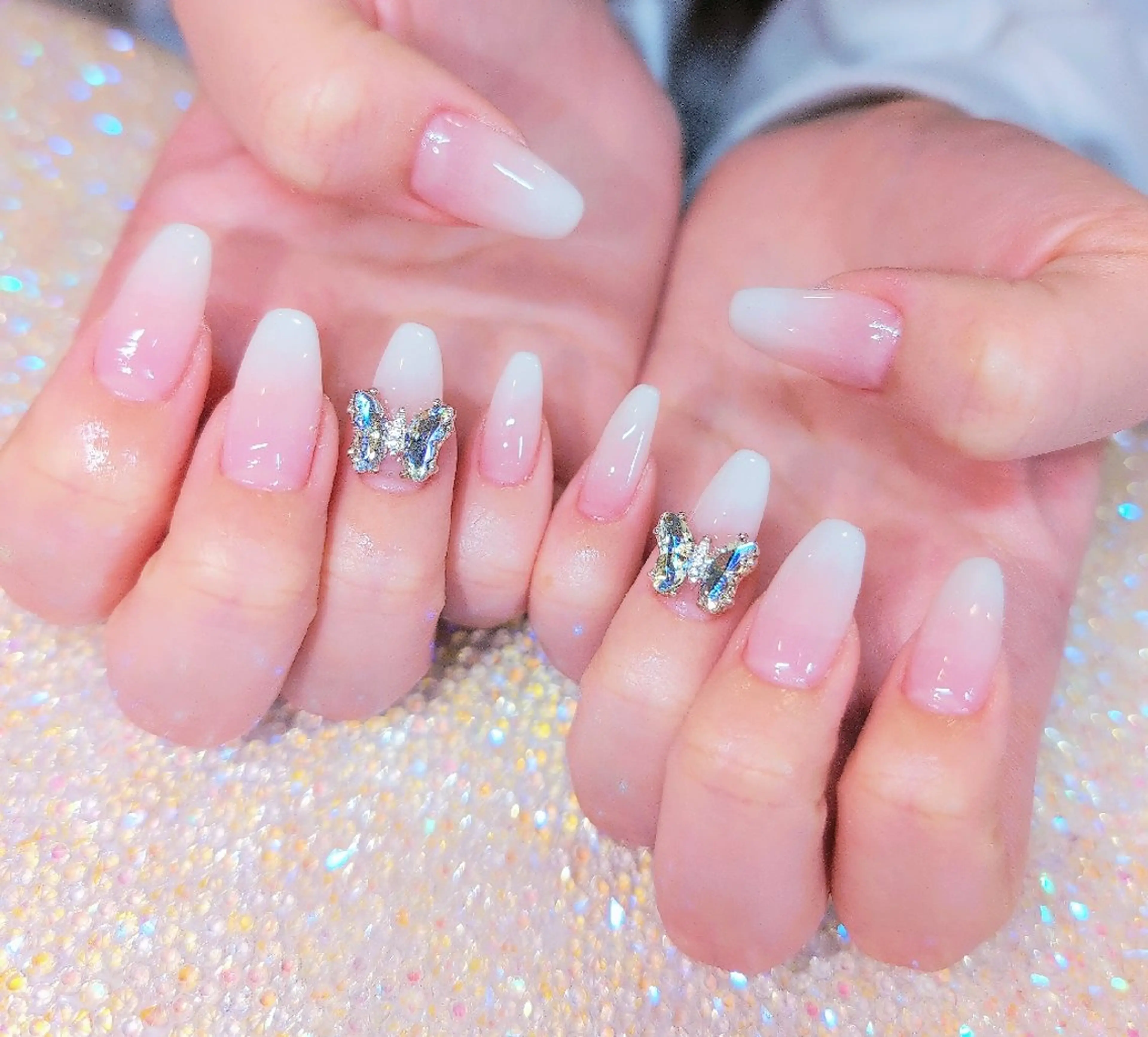 ネイル 長さ出し ジェルネイル 韓国ネイル マグネットネイル ニュアンスネイル ハンドネイル I LOVE ME  NAIL.｡.:*♡のネイルデザイン