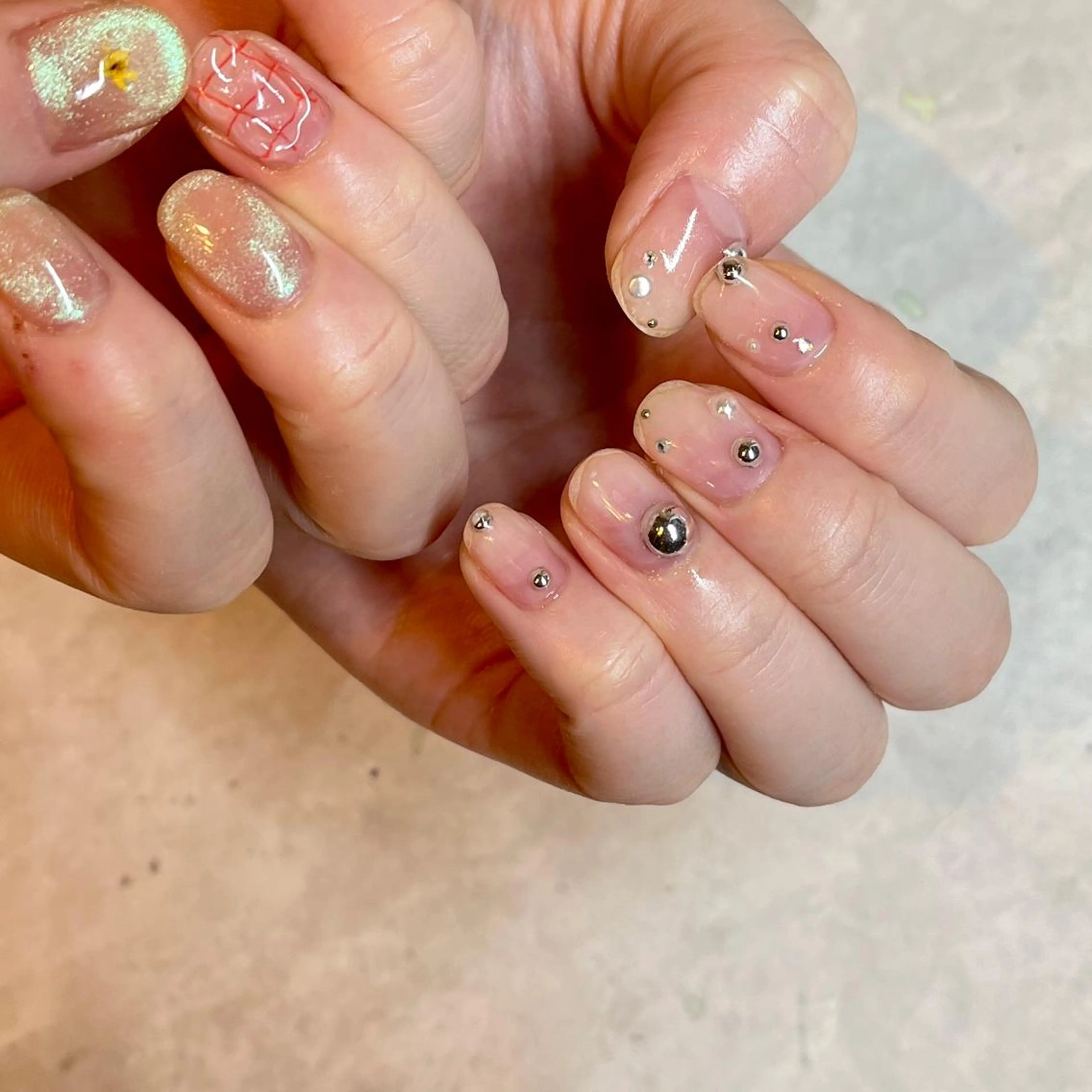 ネイル クリアネイル マグネットネイル フリーランス¨̮⃝ ネイリストOKADAのネイルデザイン