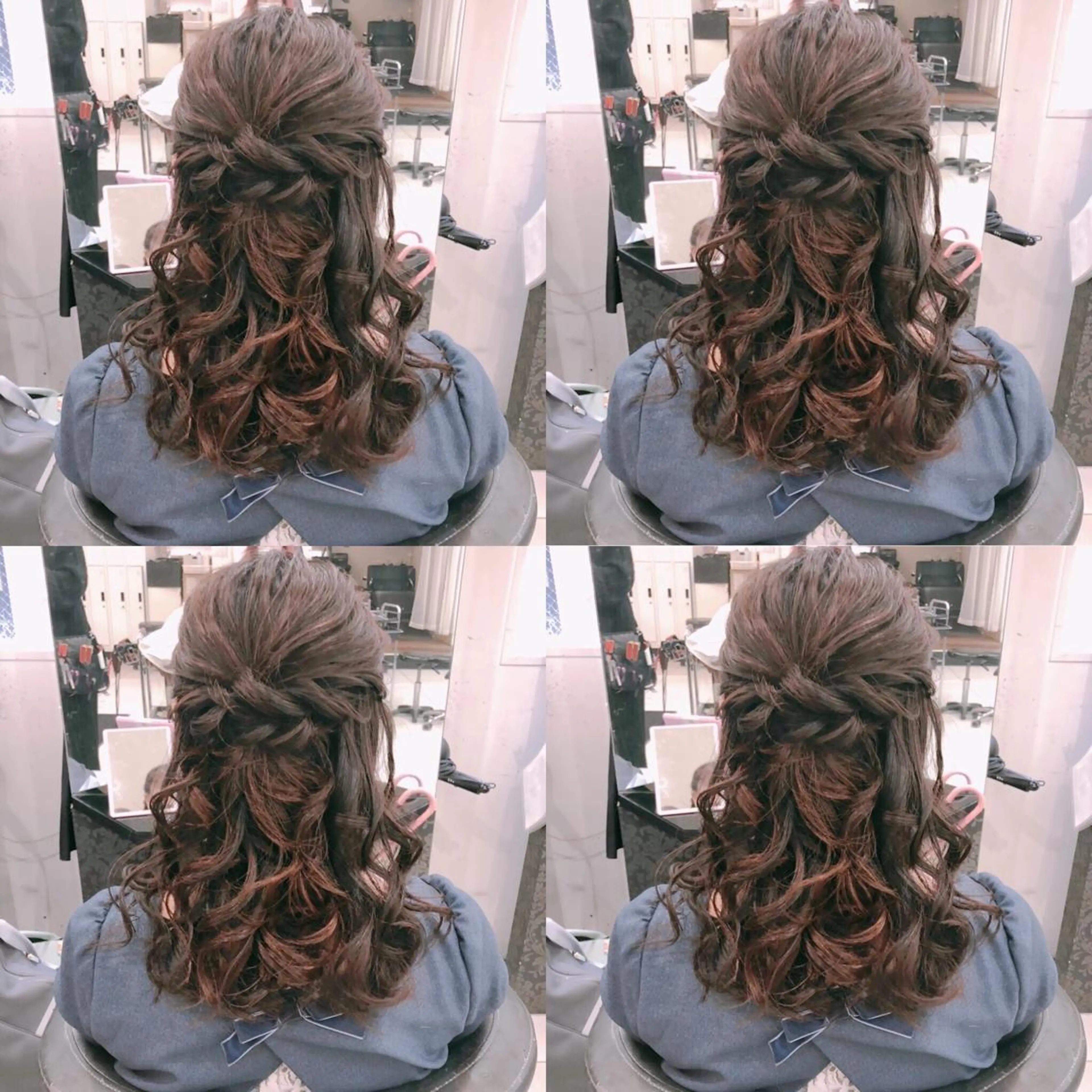 ミディアム ヘアアレンジ ハーフアップ ヘアセット 🌷MAYU 🌷のヘアスタイル