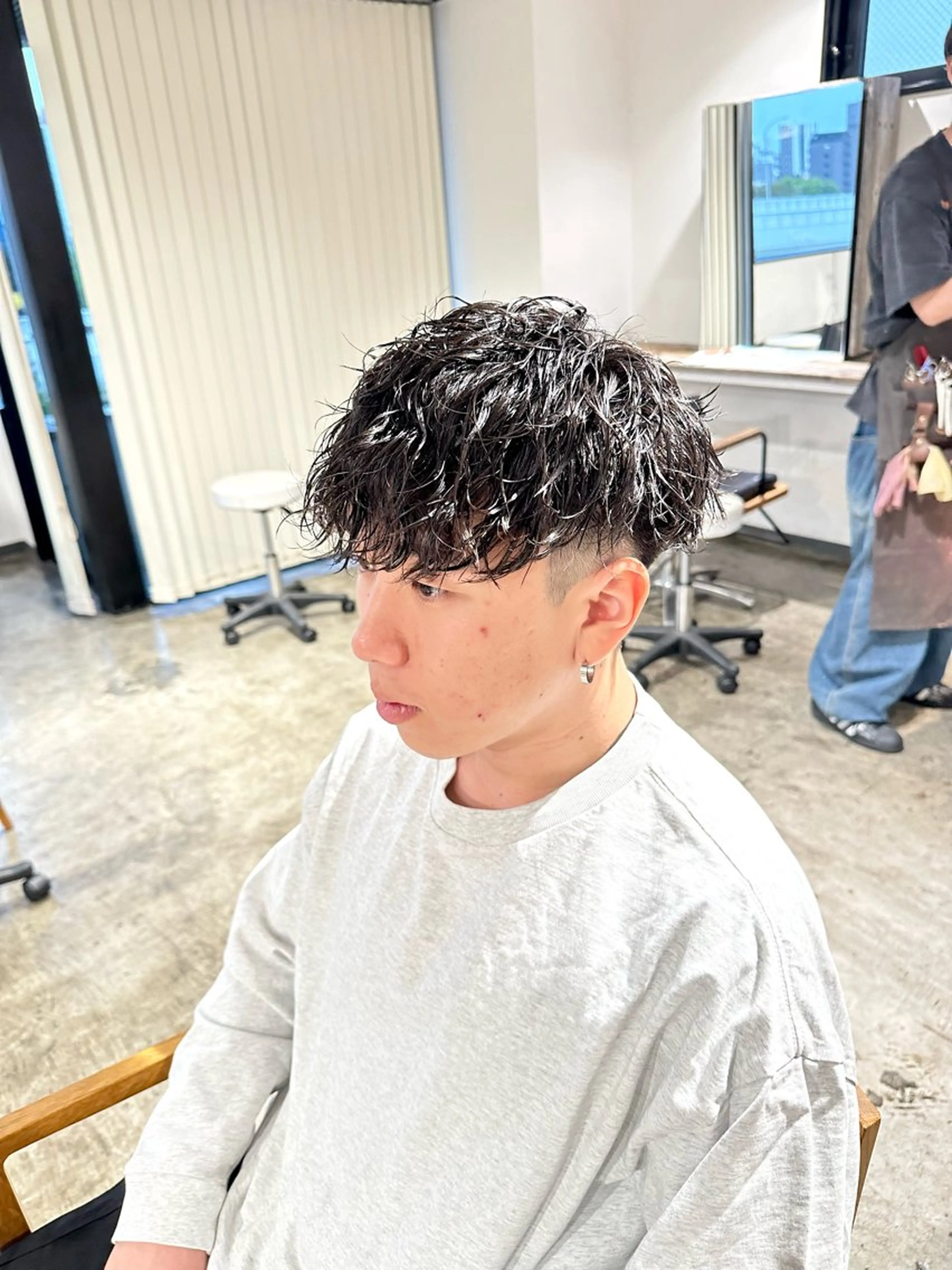 メンズ フェードカット メンズハイライト メンズパーマ スキンフェード スペインカール 骨格補正施術/メンズ 専門美容師/YUYAのヘアスタイル