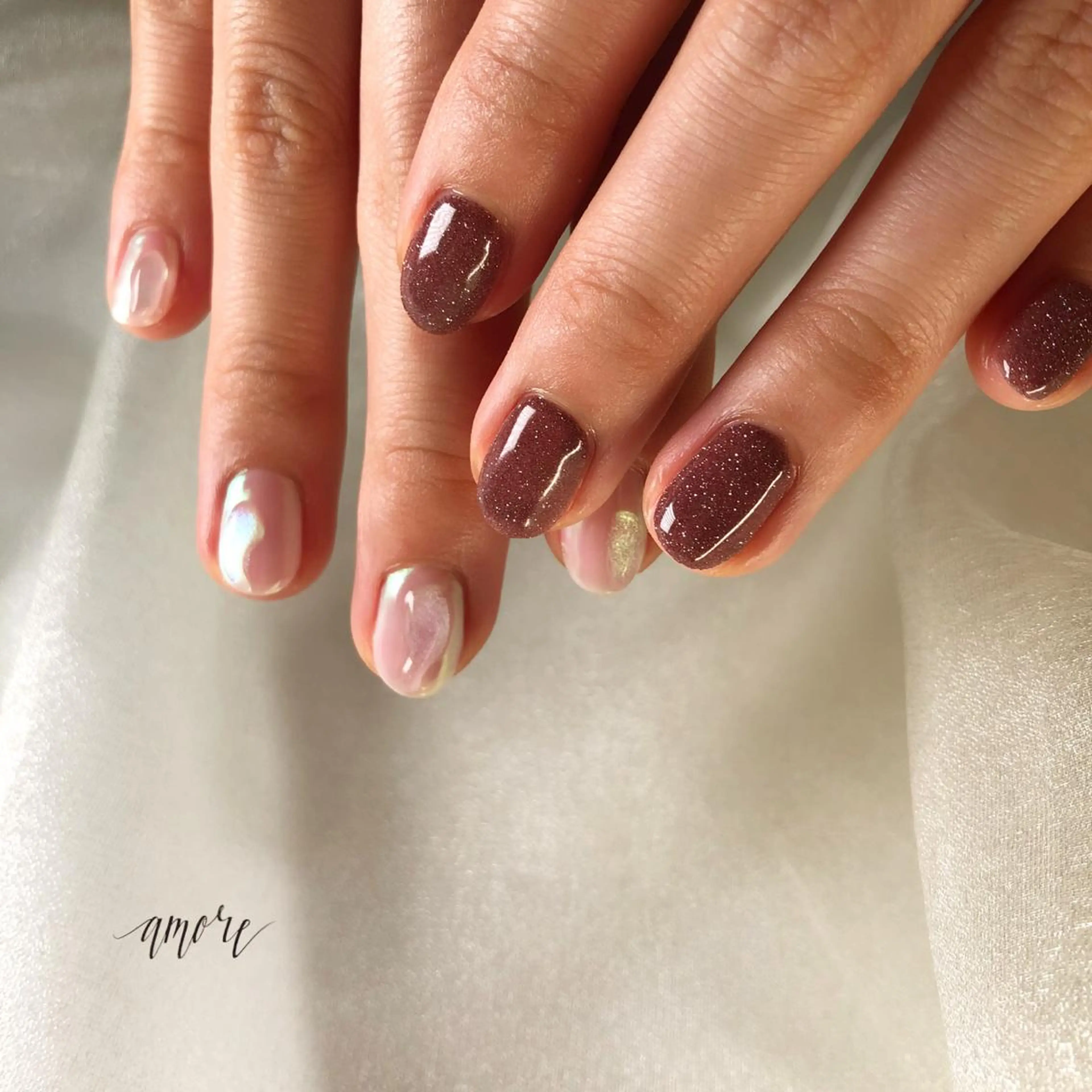 ネイル ジェルネイル 氷ネイル・うるうるネイル ラメ(グリッター) マグネットネイル ミラーネイル You kyehwaのネイルデザイン