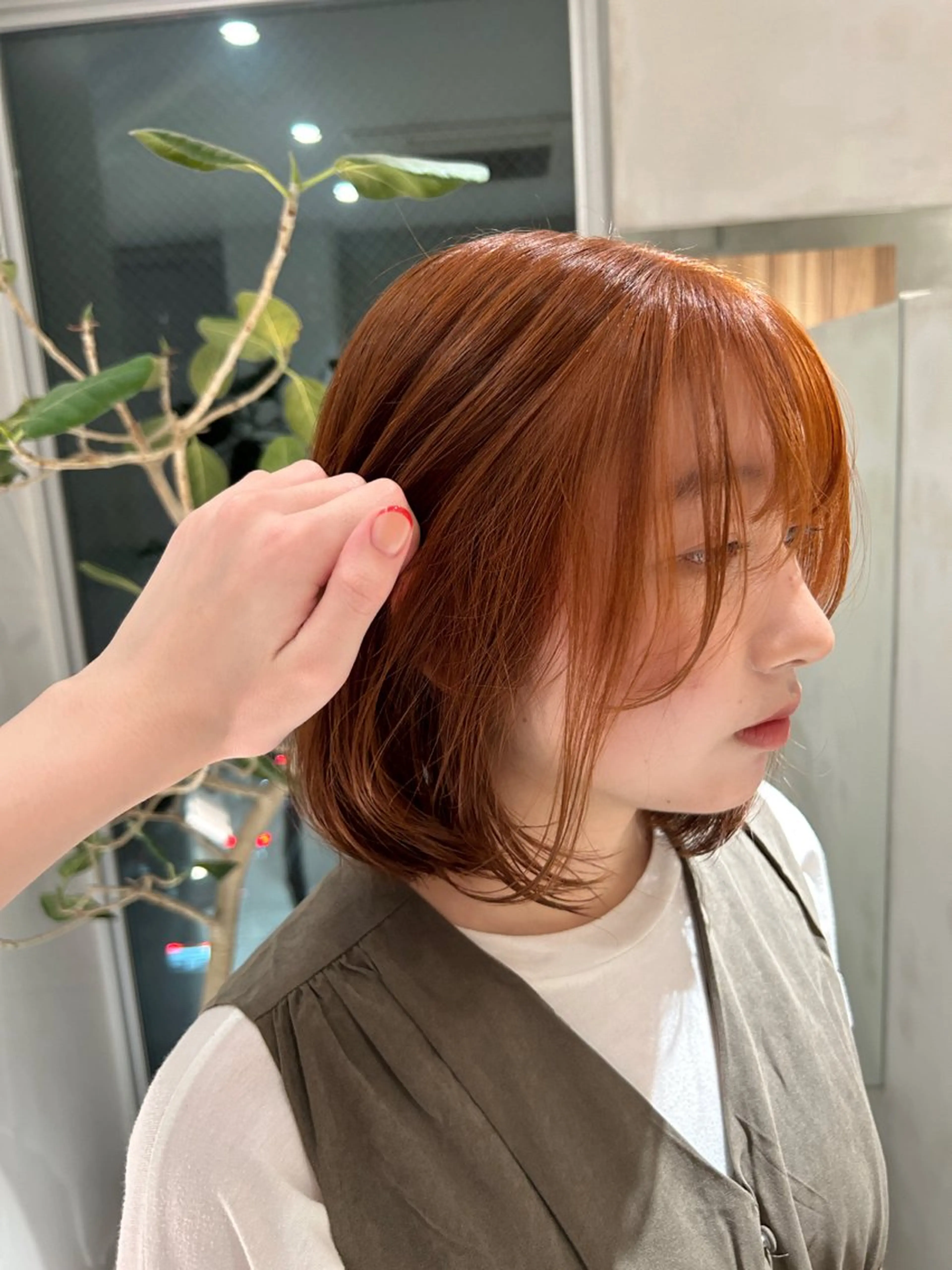 ミディアム カラー ブリーチ ブリーチなしカラー ヘアカラー れんか/レイヤー/メ ンズ/ベージュ/艶髪のヘアスタイル