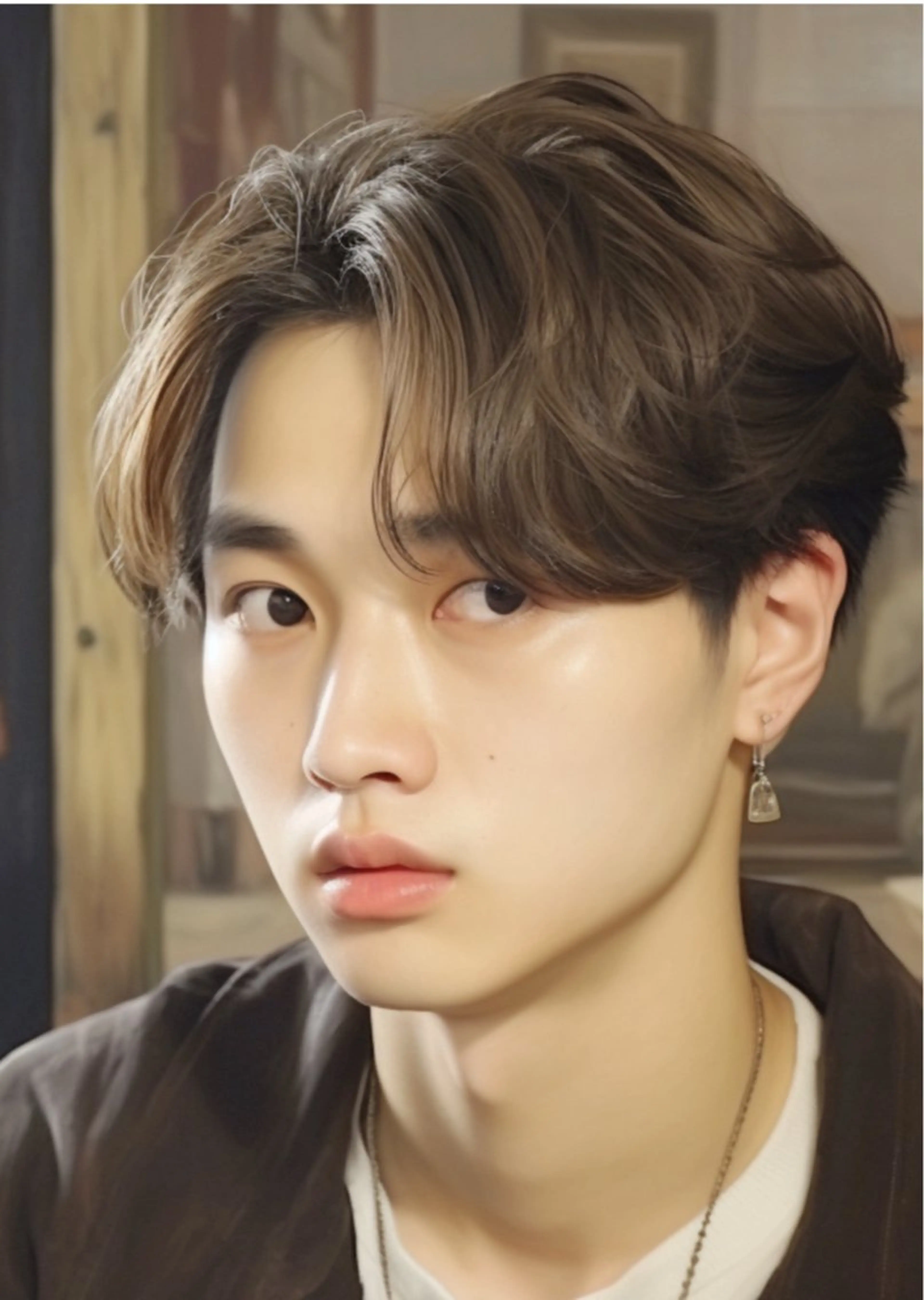 メンズ限定　韓国風　カルマパーマ　カットの写真