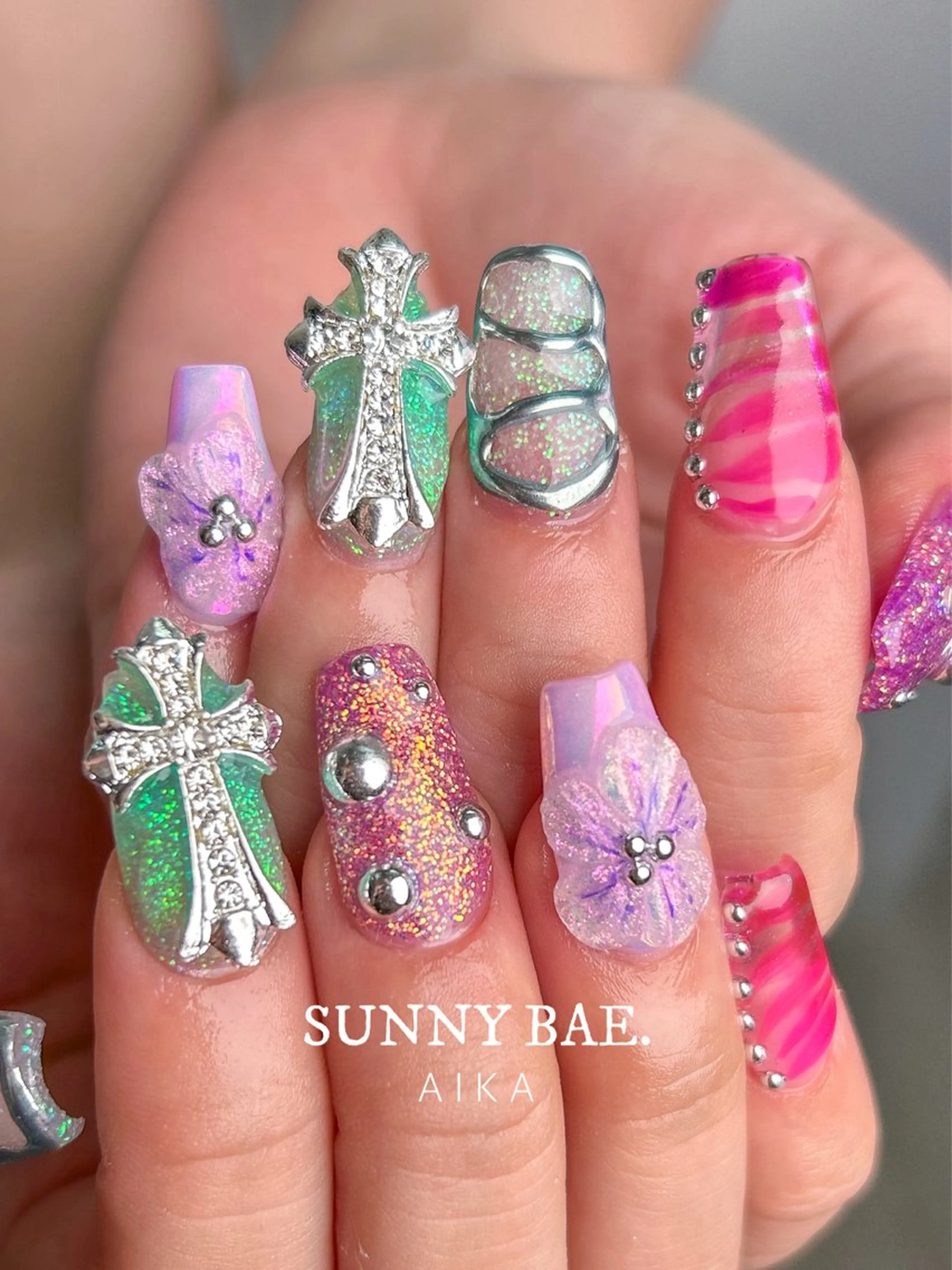 ネイル スカルプネイル 夏ネイル Made By AIKAのネイルデザイン