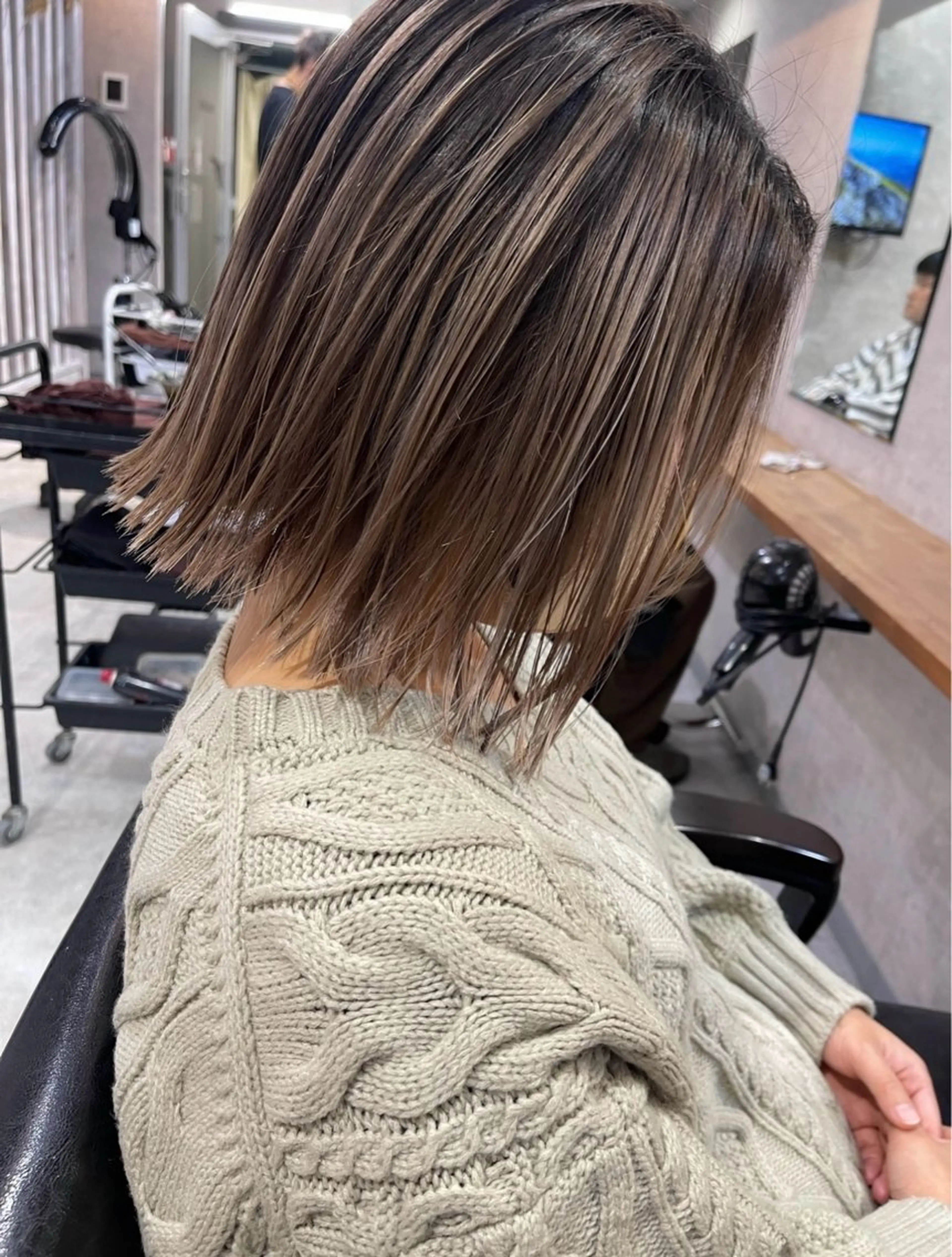 ショート カラー ハイライトカラー ボブ ハイライト ヘアカラー 松井那津子 /ハイライトブリーチのヘアスタイル