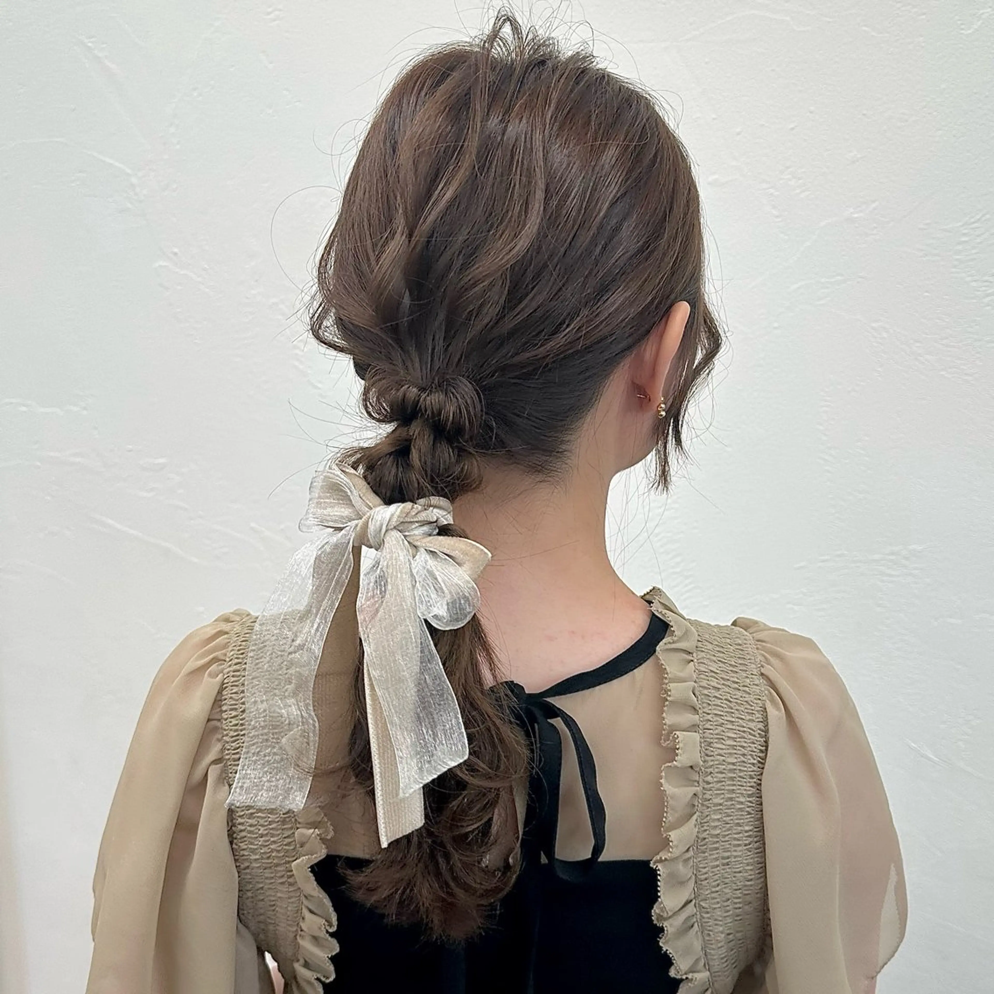 ミディアム カラー パーマ ヘアアレンジ メンズ キッズ 顔周りcut/ 艶ワンカラー♥ちさきのヘアスタイル