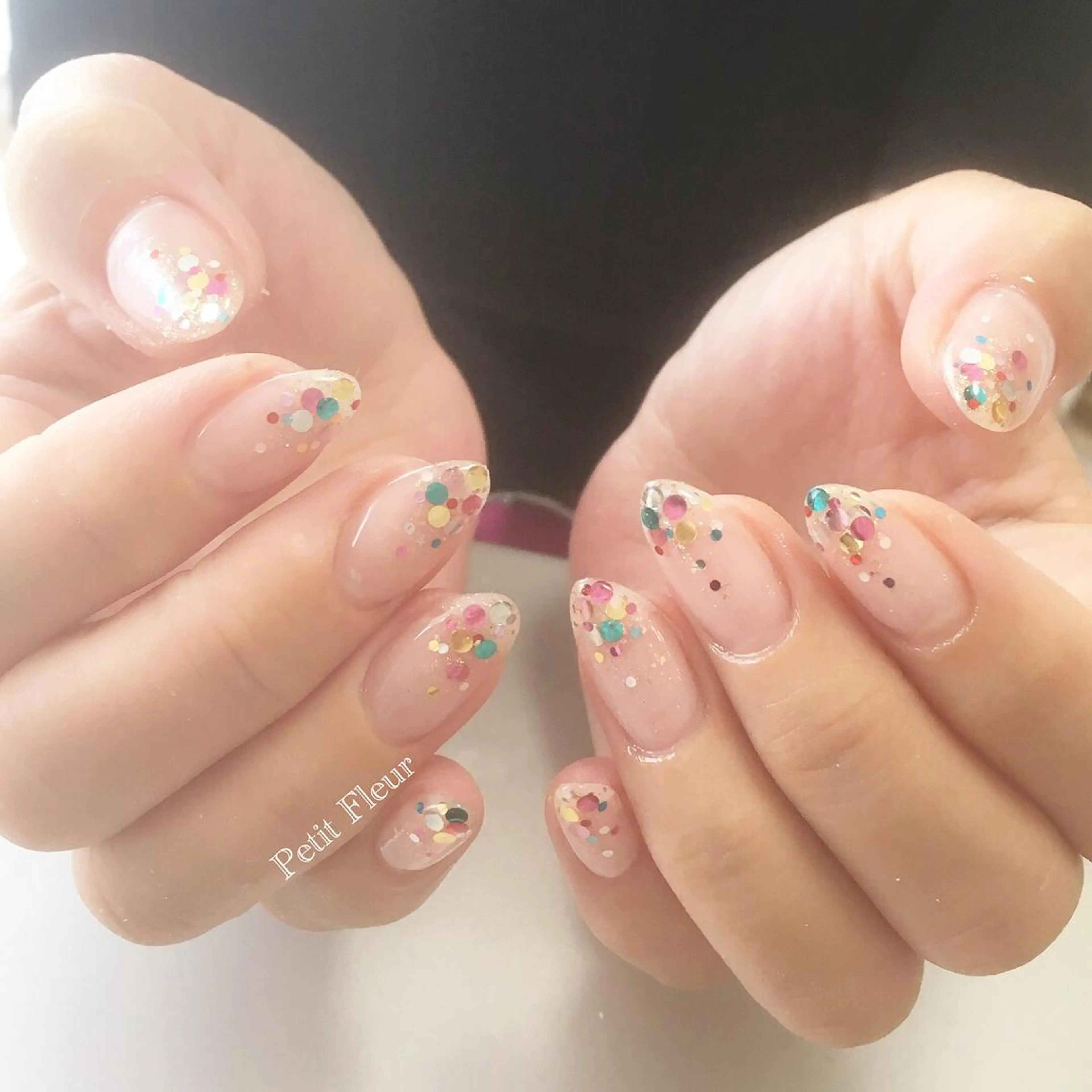 ネイル クリアネイル ホログラムネイル キラキラネイル ラメ(グリッター) Petit Fleur所属・青柳 亜梨奈のマツエク・マツパデザイン