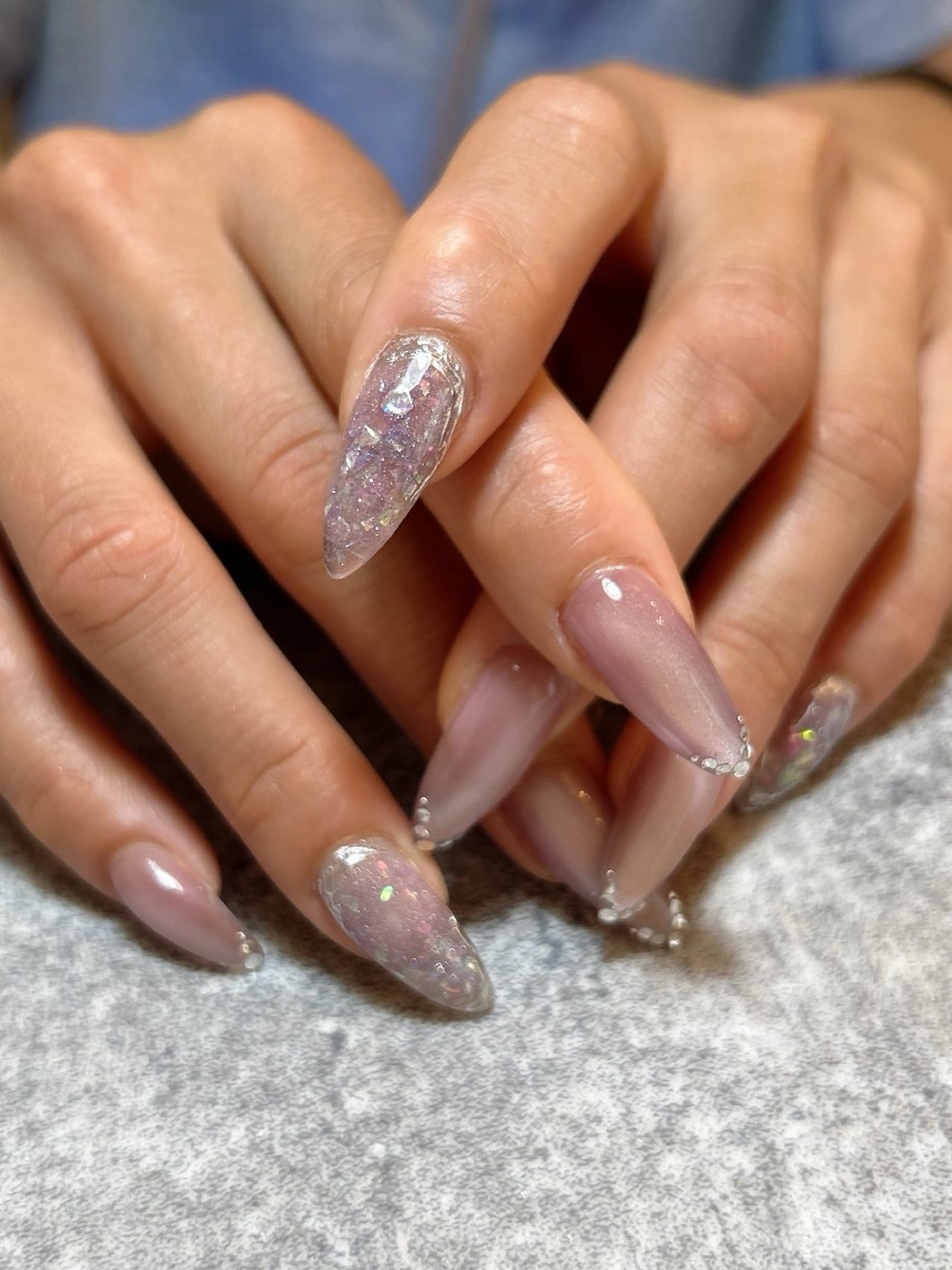 ネイル キラキラネイル マグネットネイル ルミエナ銀座 宮本のネイルデザイン