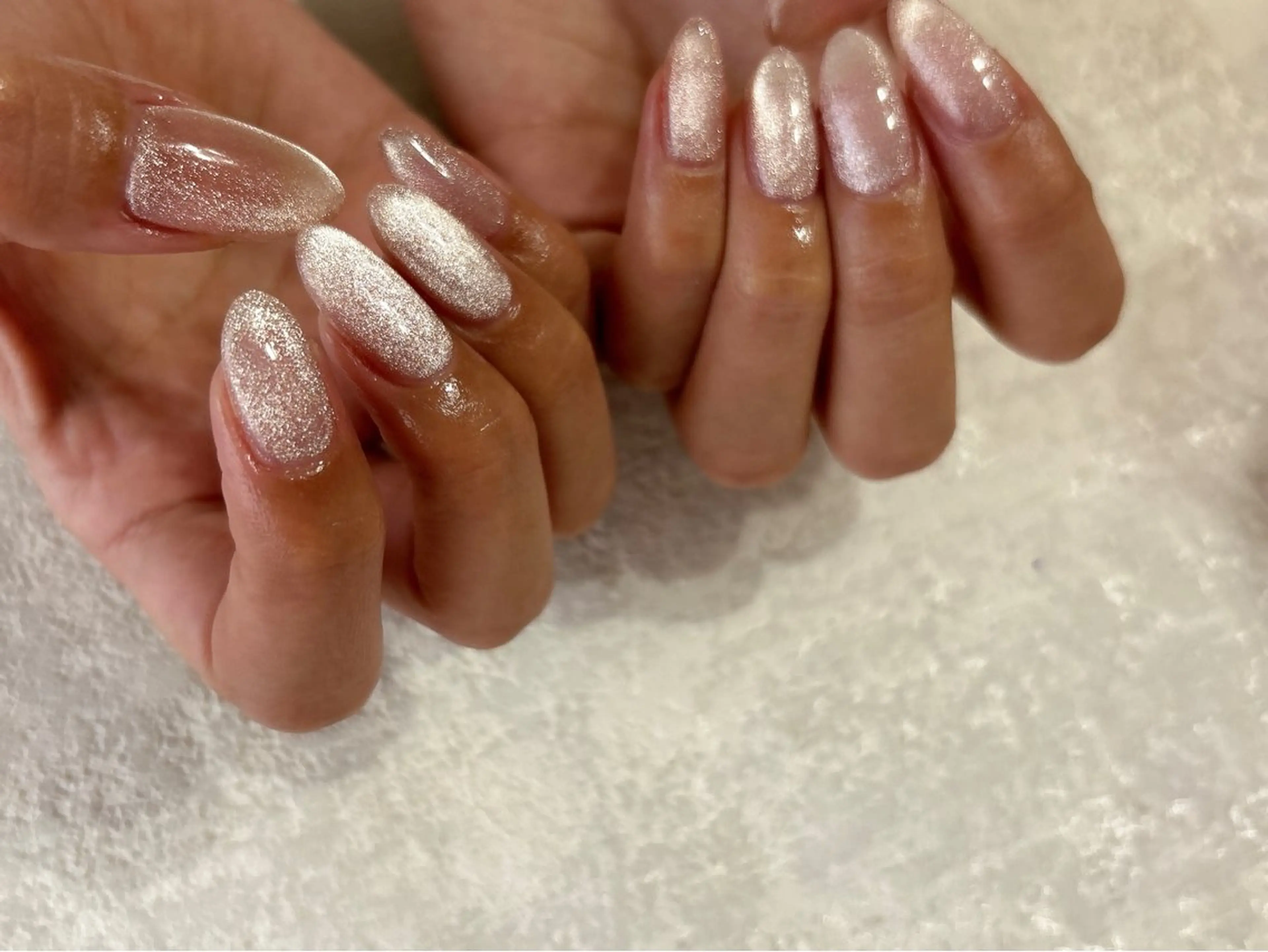 ネイル オーロラネイル フットネイル フレンチネイル ジェルネイル キラキラネイル ハンドネイル Mogu nail 二子玉川のネイルデザイン