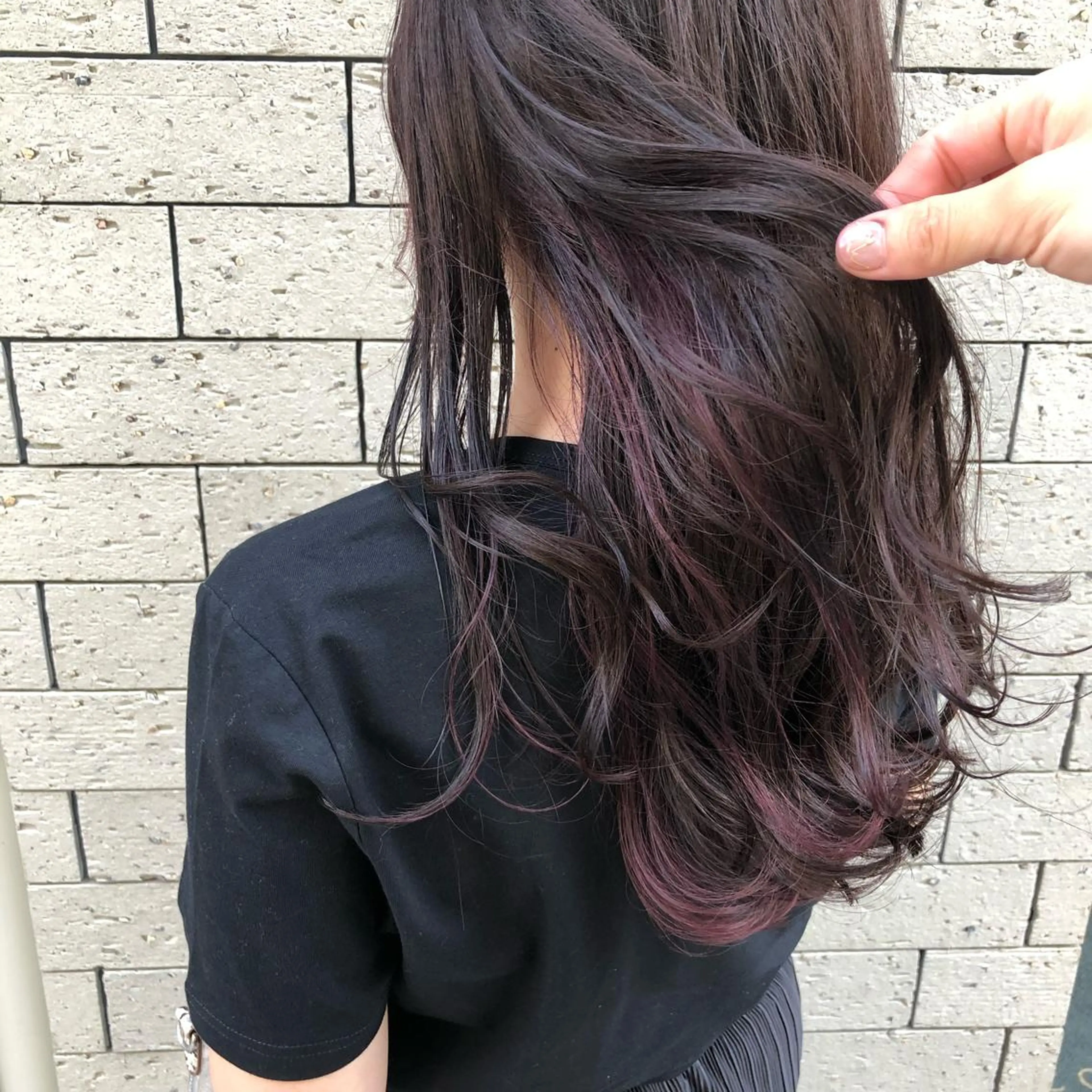ミディアム カラー ブリーチ デザインカラー グレージュ インナーカラー ラベンダーカラー カット ヘアカラー トリートメント SANC hair salonのヘアスタイル