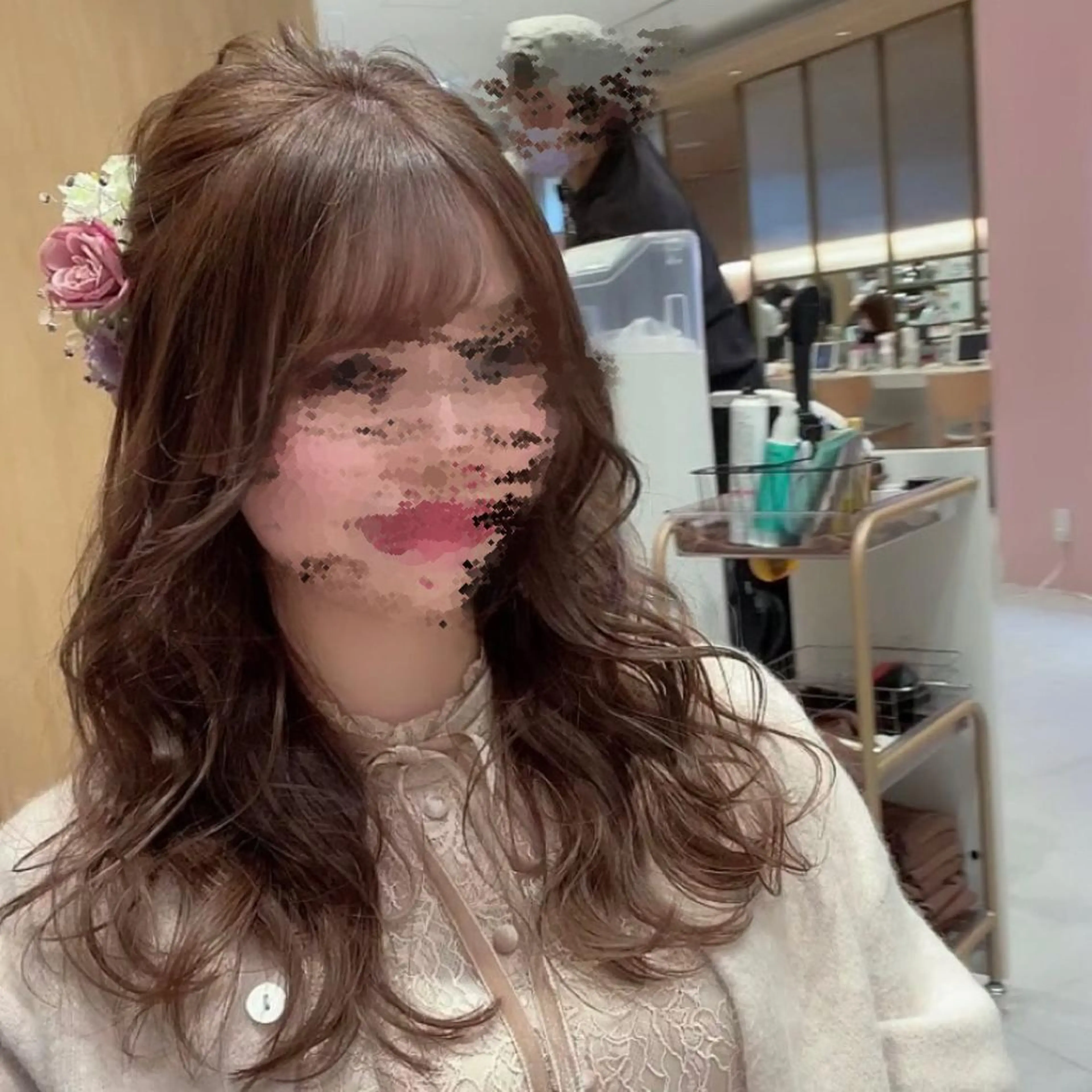 ロング カラー パーマ ヘアアレンジ 小野寺瑞希 /最小顔カットのヘアスタイル