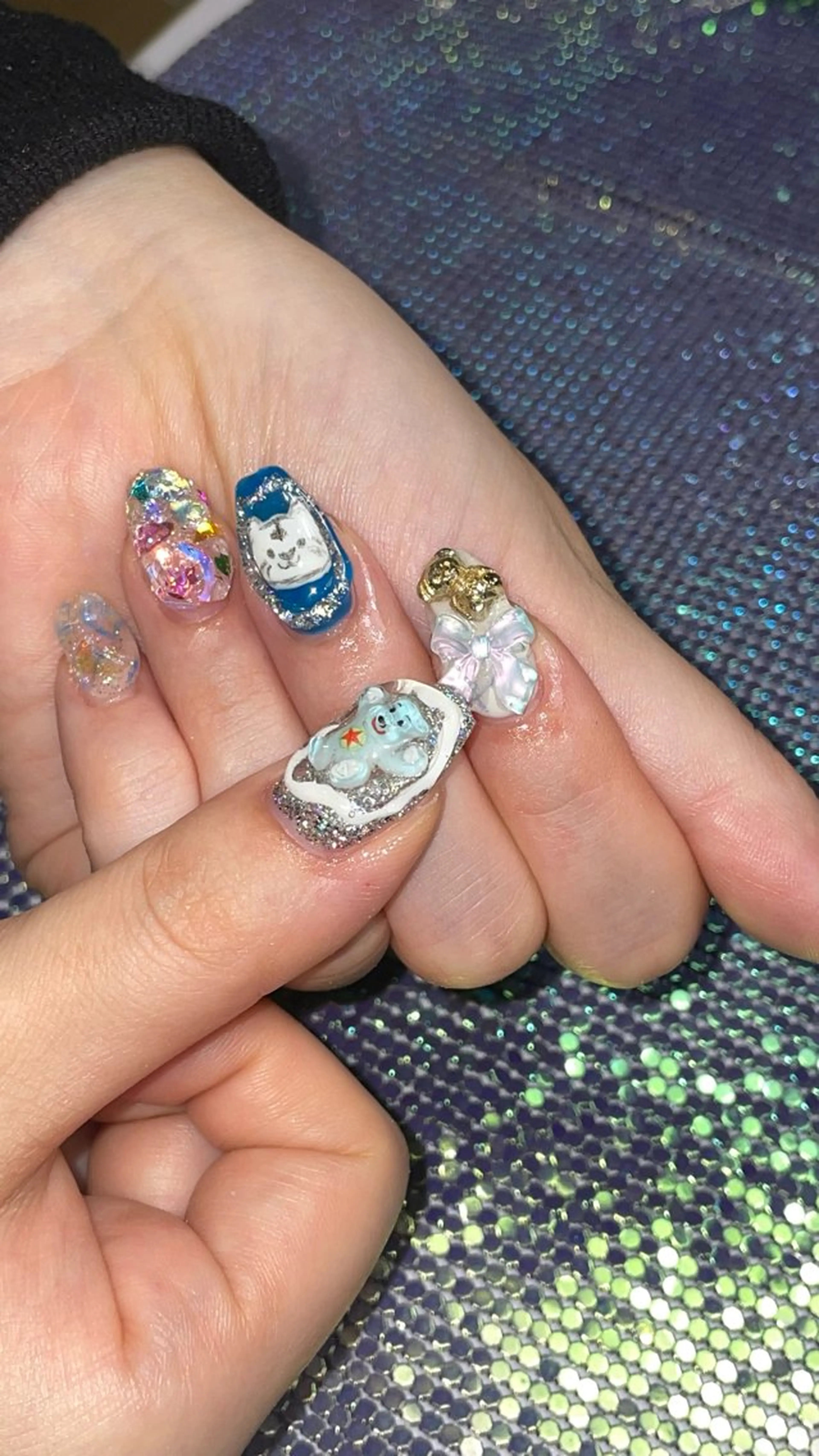 ネイル ラメ(グリッター) RICO NAIL所属・RICO Nail パーツつけ放題🌈のネイルデザイン