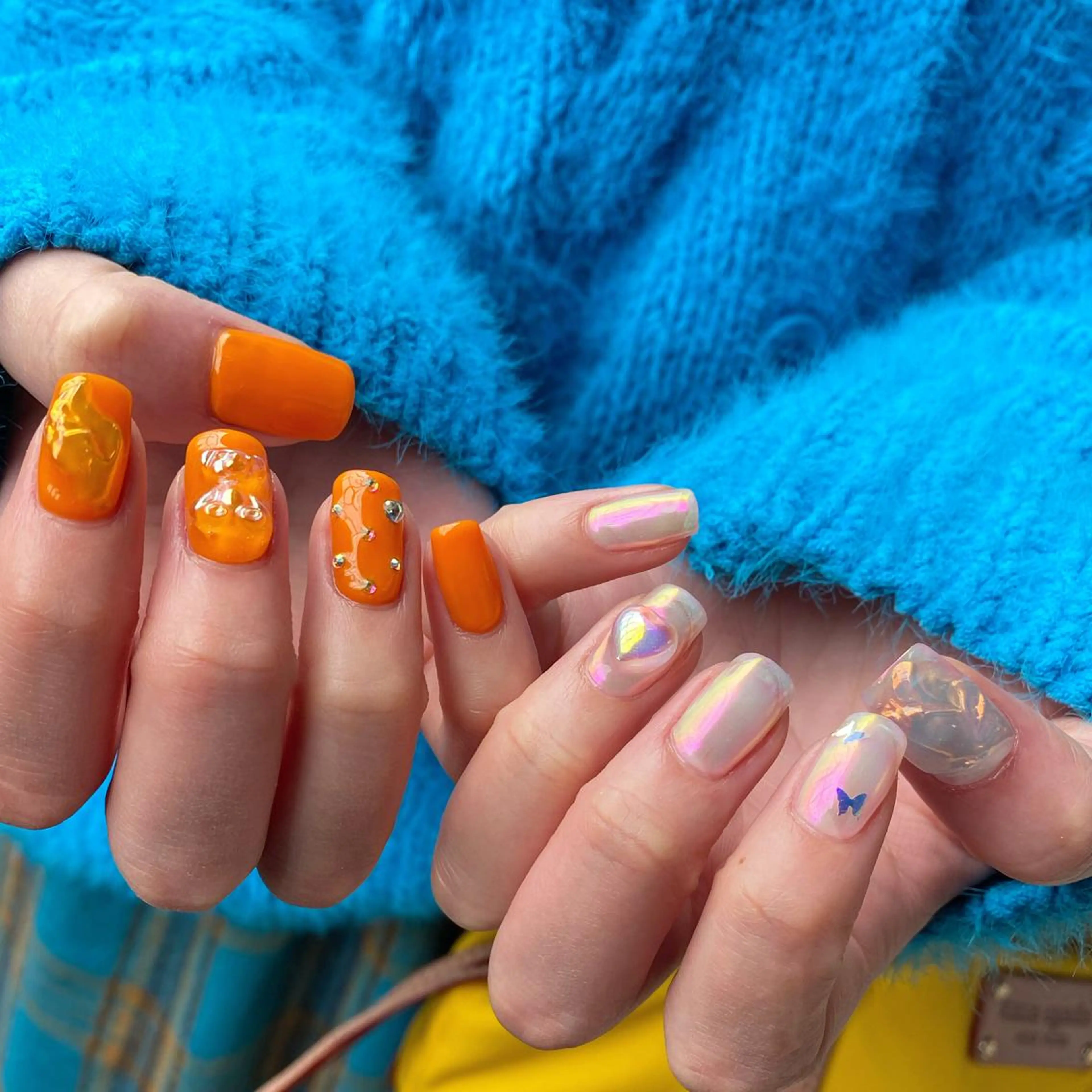 ネイル アートネイル ハート 氷ネイル・うるうるネイル 韓国ネイル マグネットネイル To Me Nail所属・🩵 mei🩵のネイルデザイン