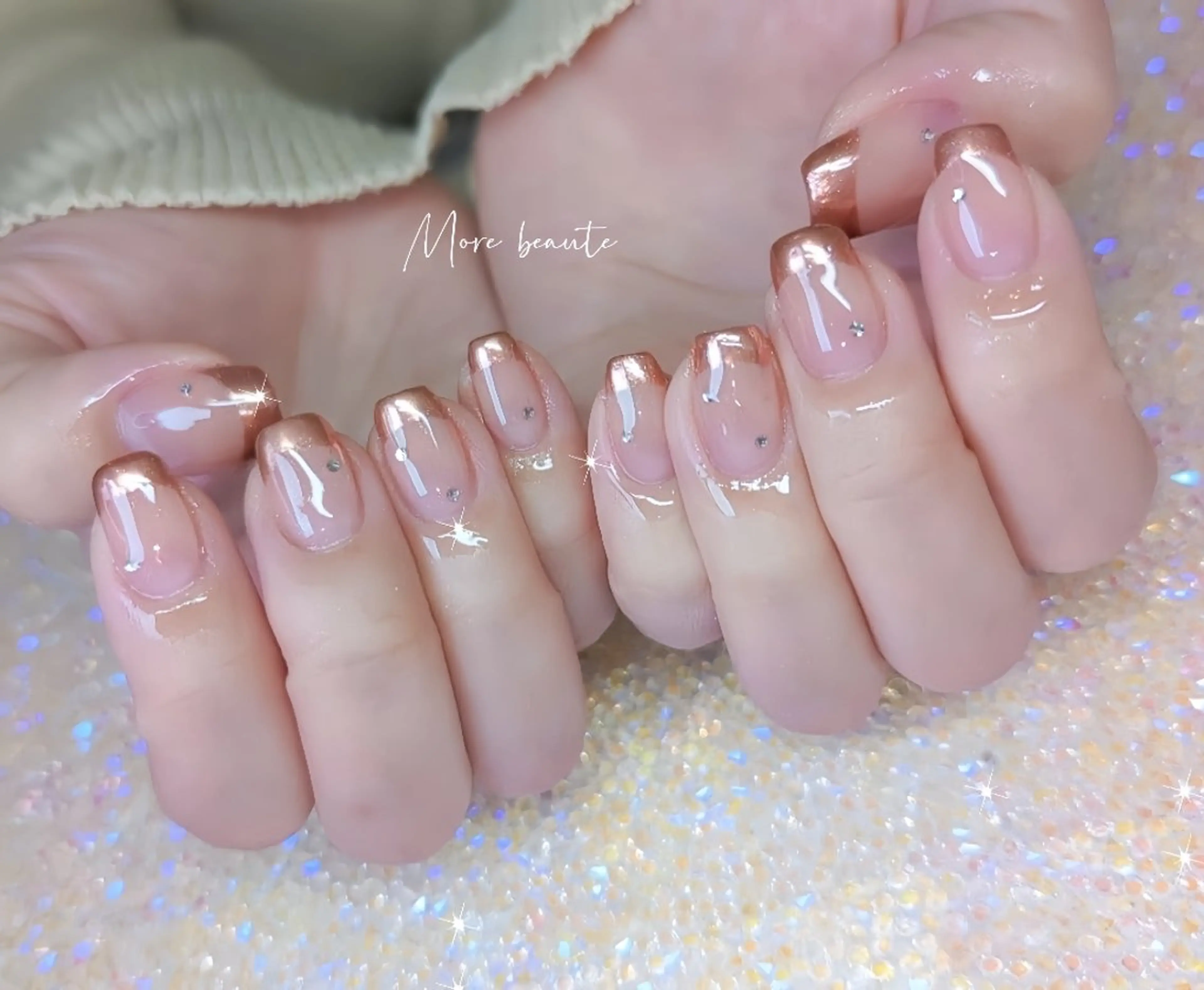 ネイル 長さ出し ジェルネイル ハート 韓国ネイル マグネットネイル ハンドネイル I LOVE ME  NAIL.｡.:*♡のネイルデザイン