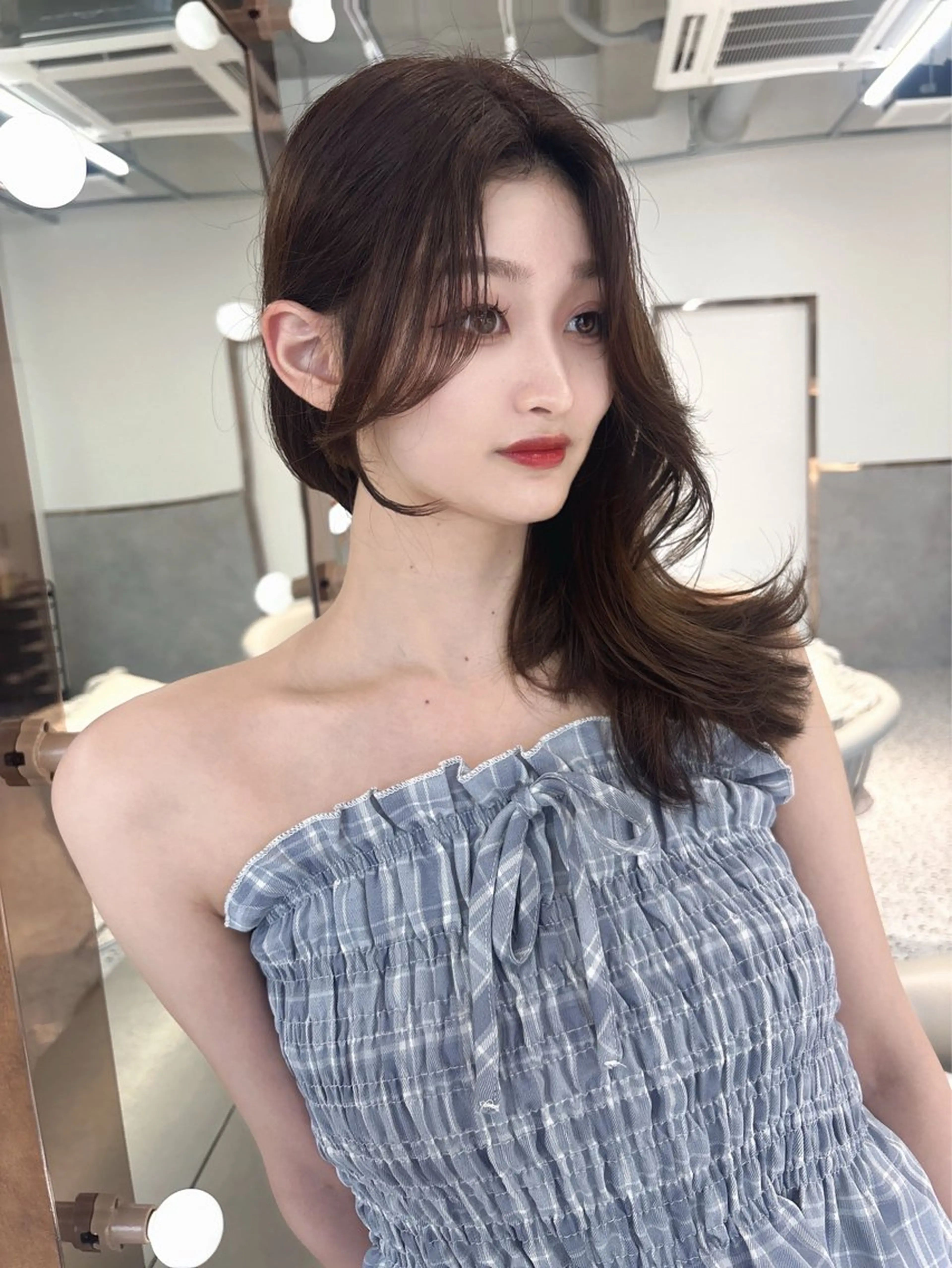 ミディアム 髪質改善 韓国風ヘア rina／ベージュ ワンホン/韓国ヘアのヘアスタイル