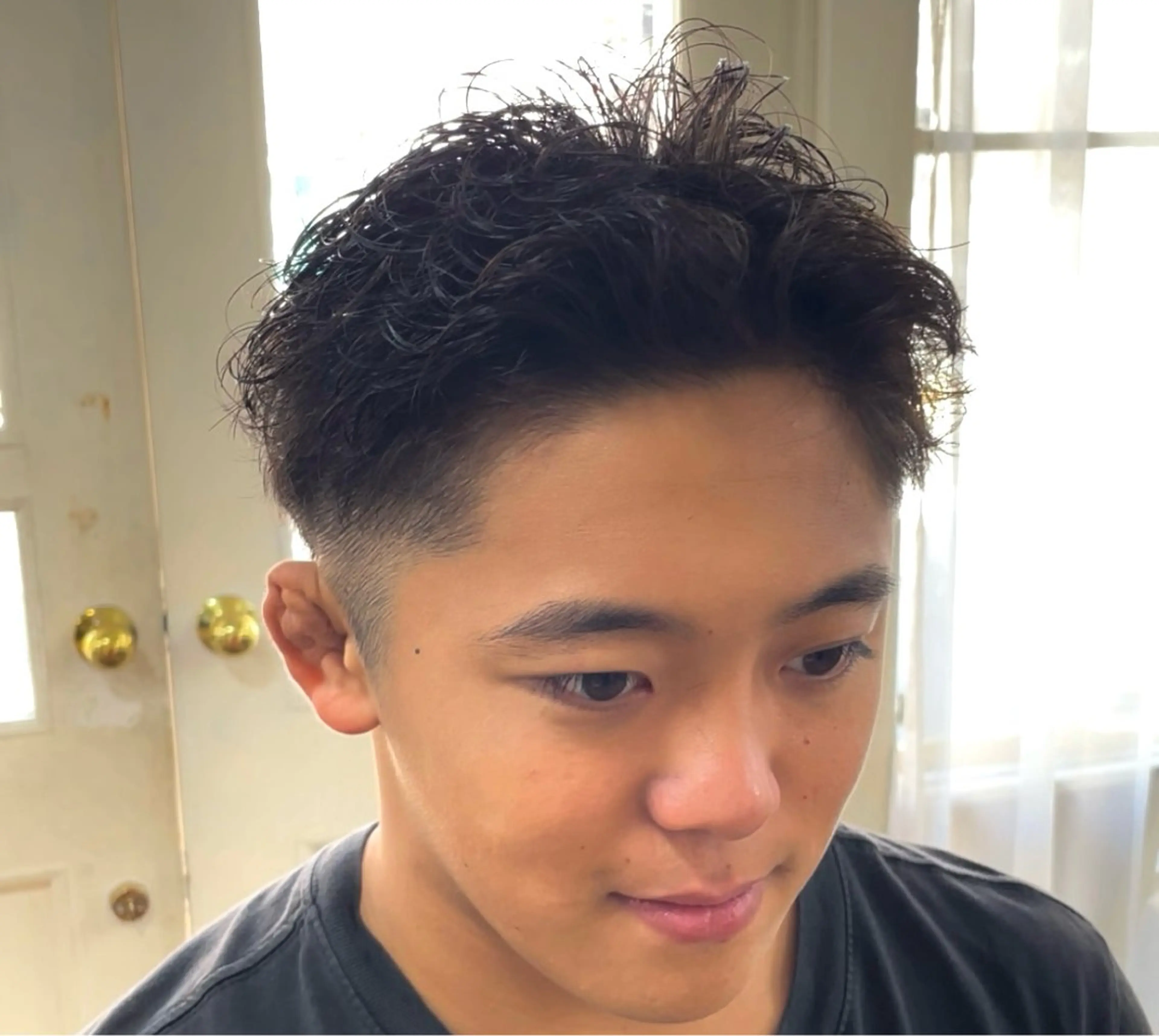 ショート メンズ メンズパーマ カット 姫路アンメリーアン ダンのヘアスタイル